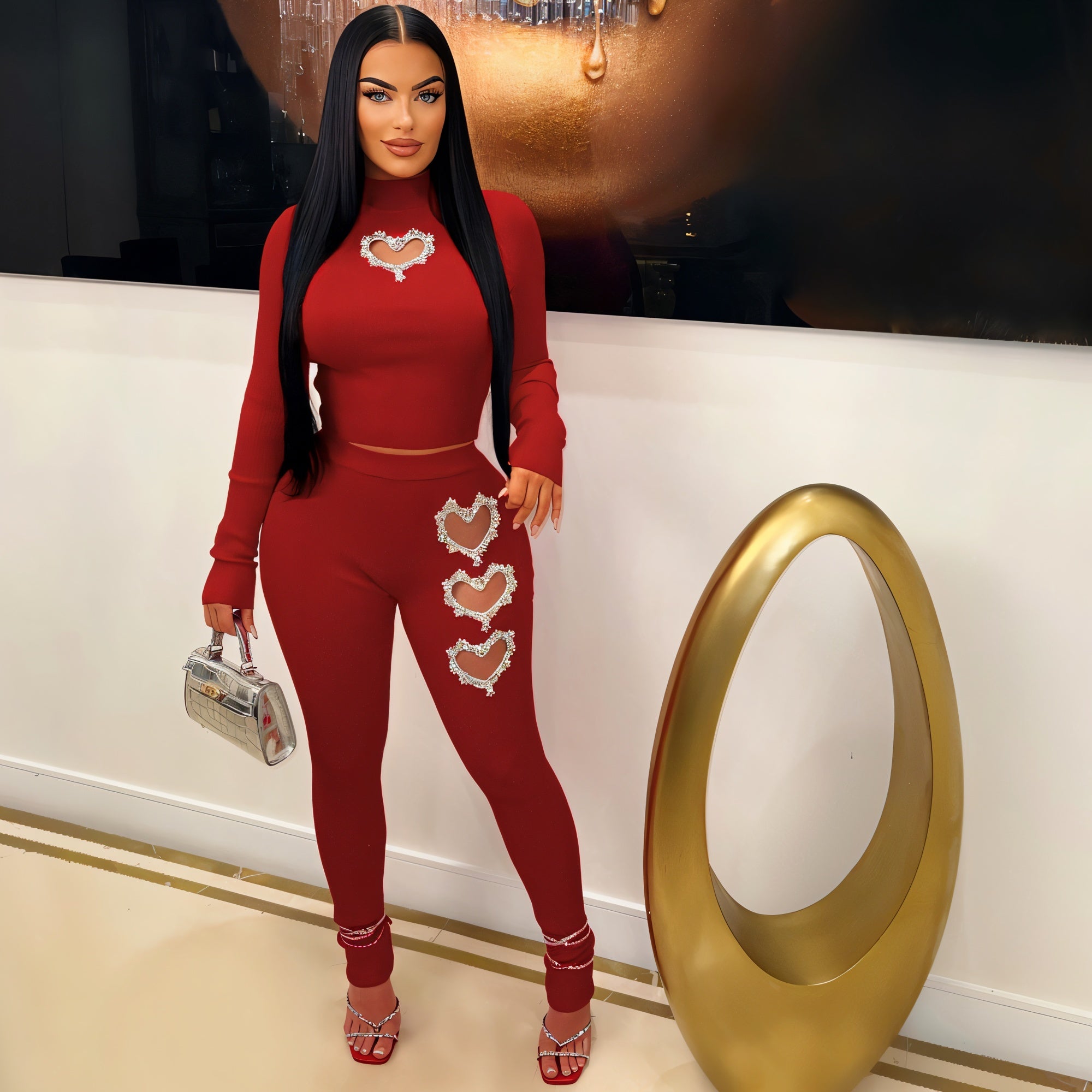 ESME Embelished Heart Cutout Set
