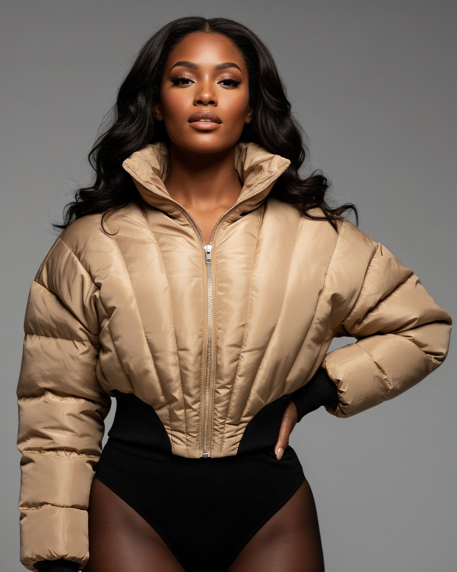 NILIAN Cropped Puffer Jacket