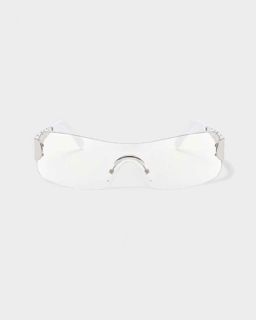 AMORA Circle Embellished Rimless Shield Sunglasses