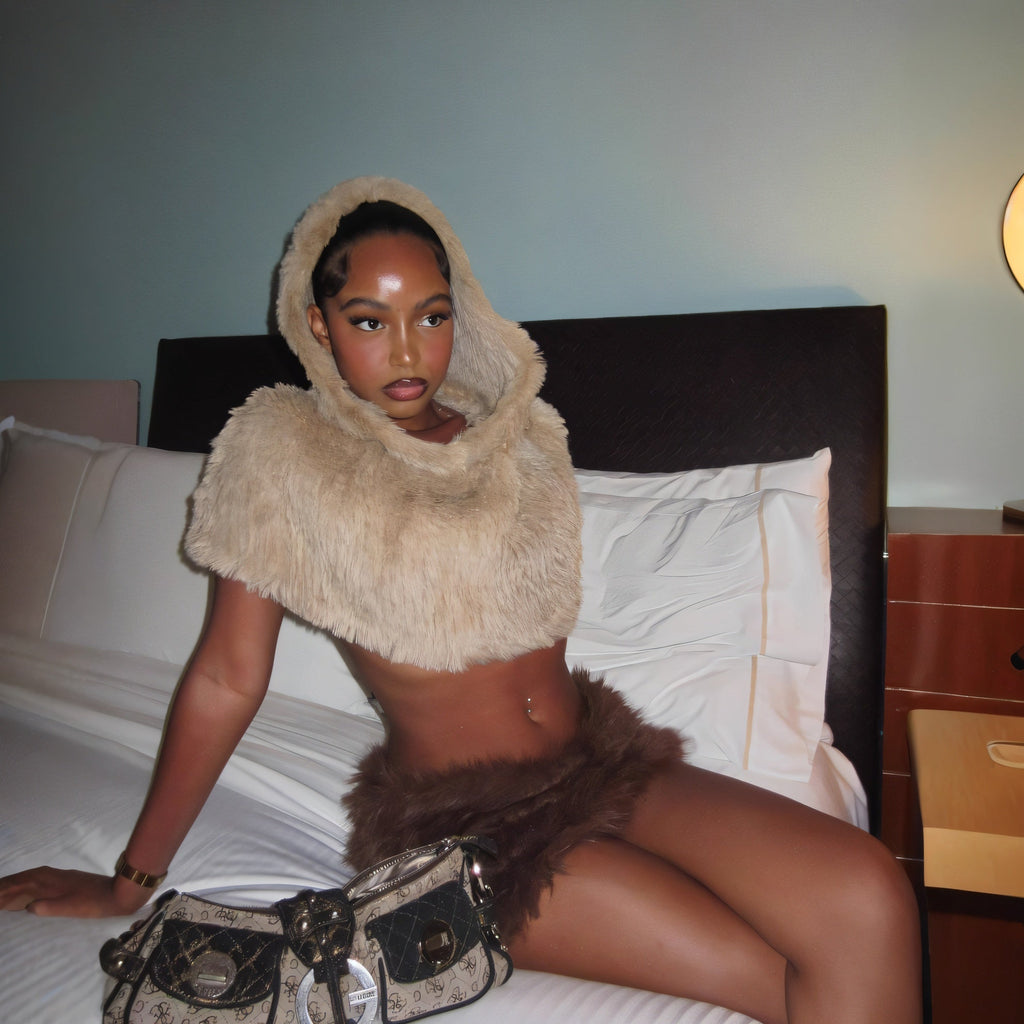 AISHA Faux Fur Cape
