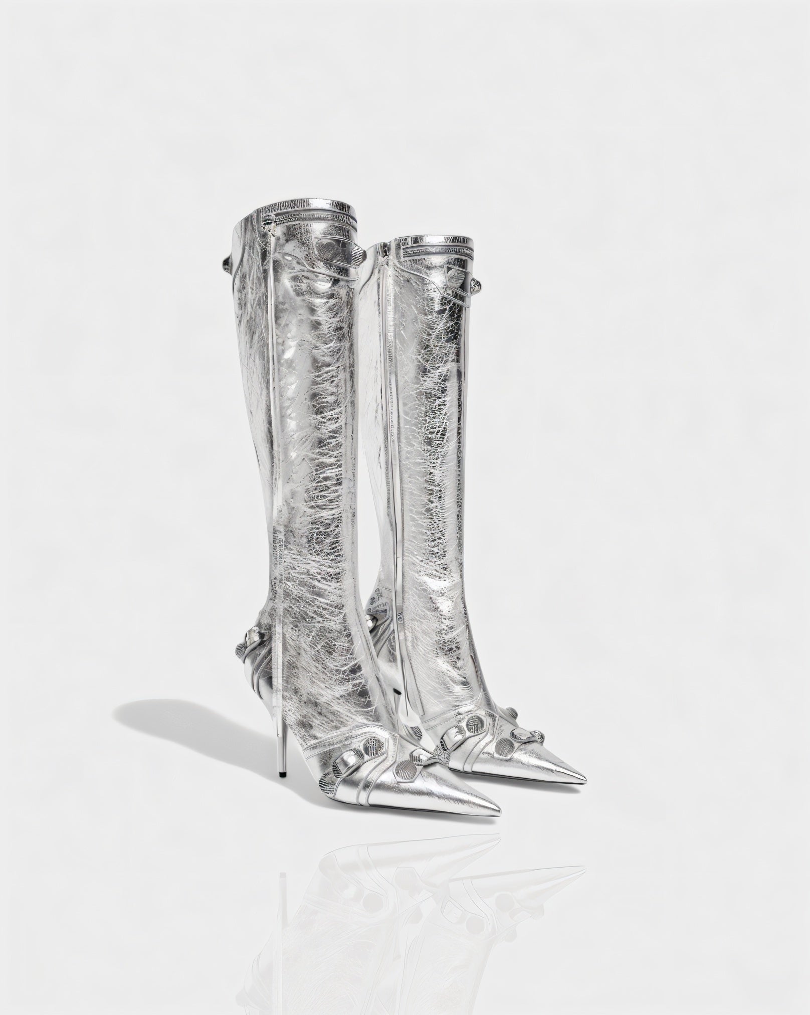 WENA Studded Pointed Toe Knee-High Boots