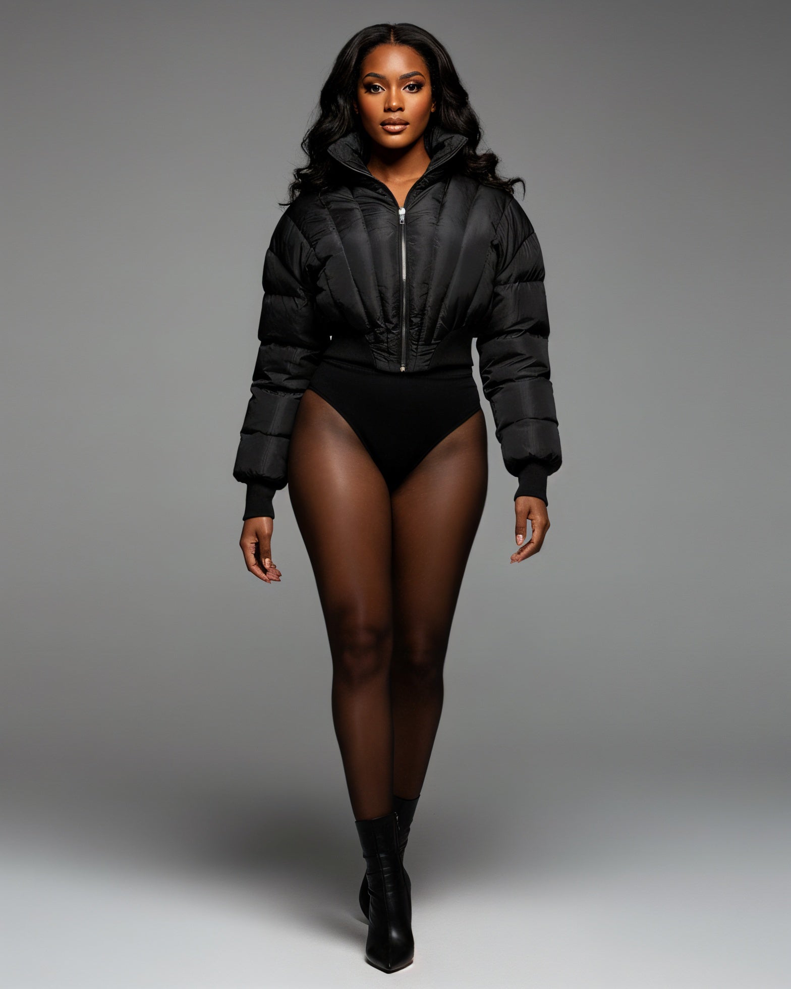 NILIAN Cropped Puffer Jacket
