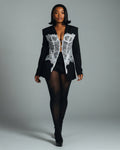 ENNA Cinched Lace Corset Blazer