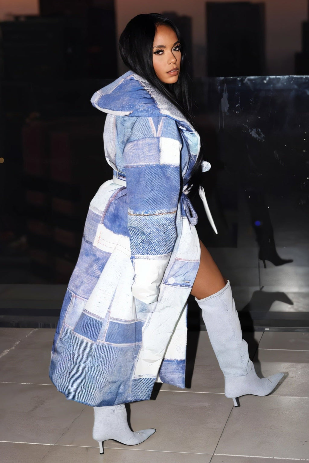 MORRY Denim Patchwork Coat