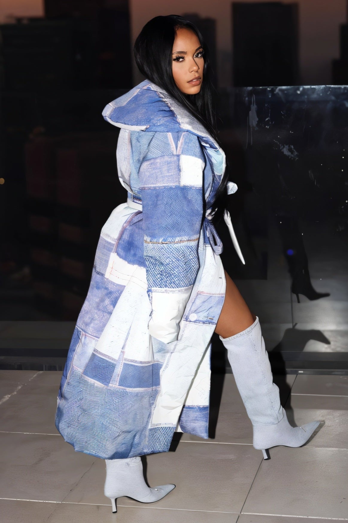 MORRY Denim Patchwork Coat