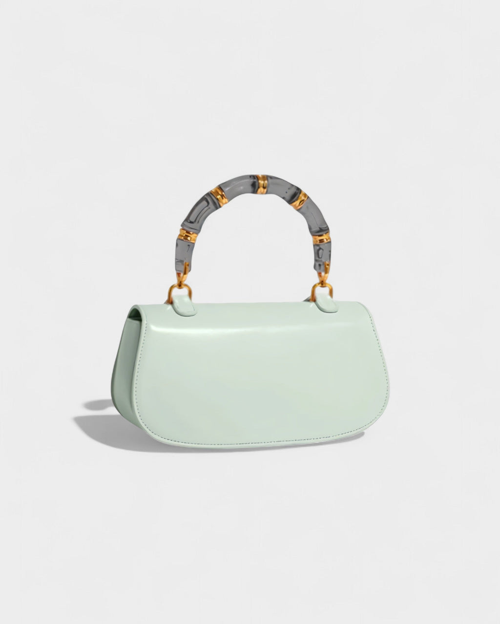 ZARLA Bamboo Handle Faux Leather Bag