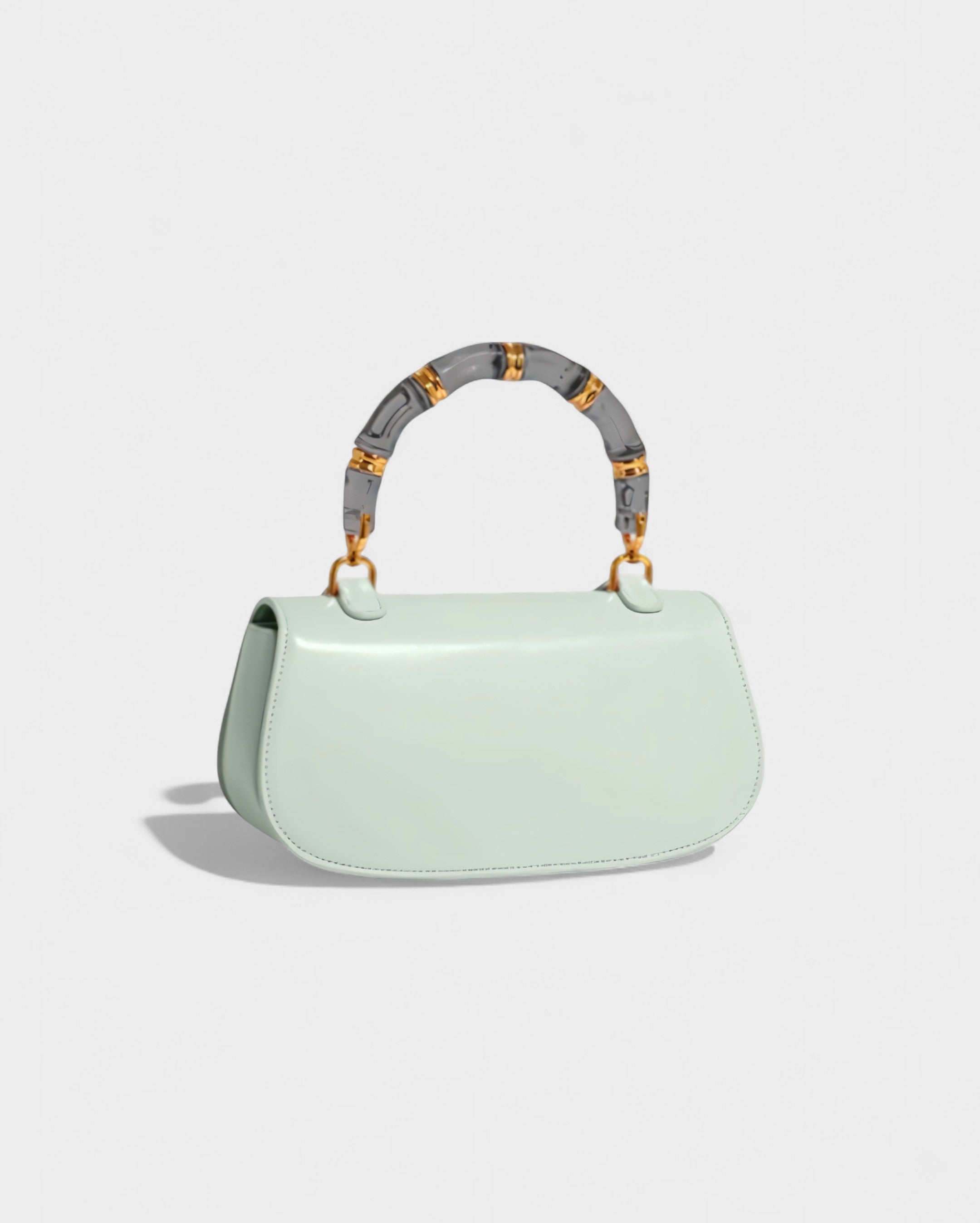 ZARLA Bamboo Handle Faux Leather Bag
