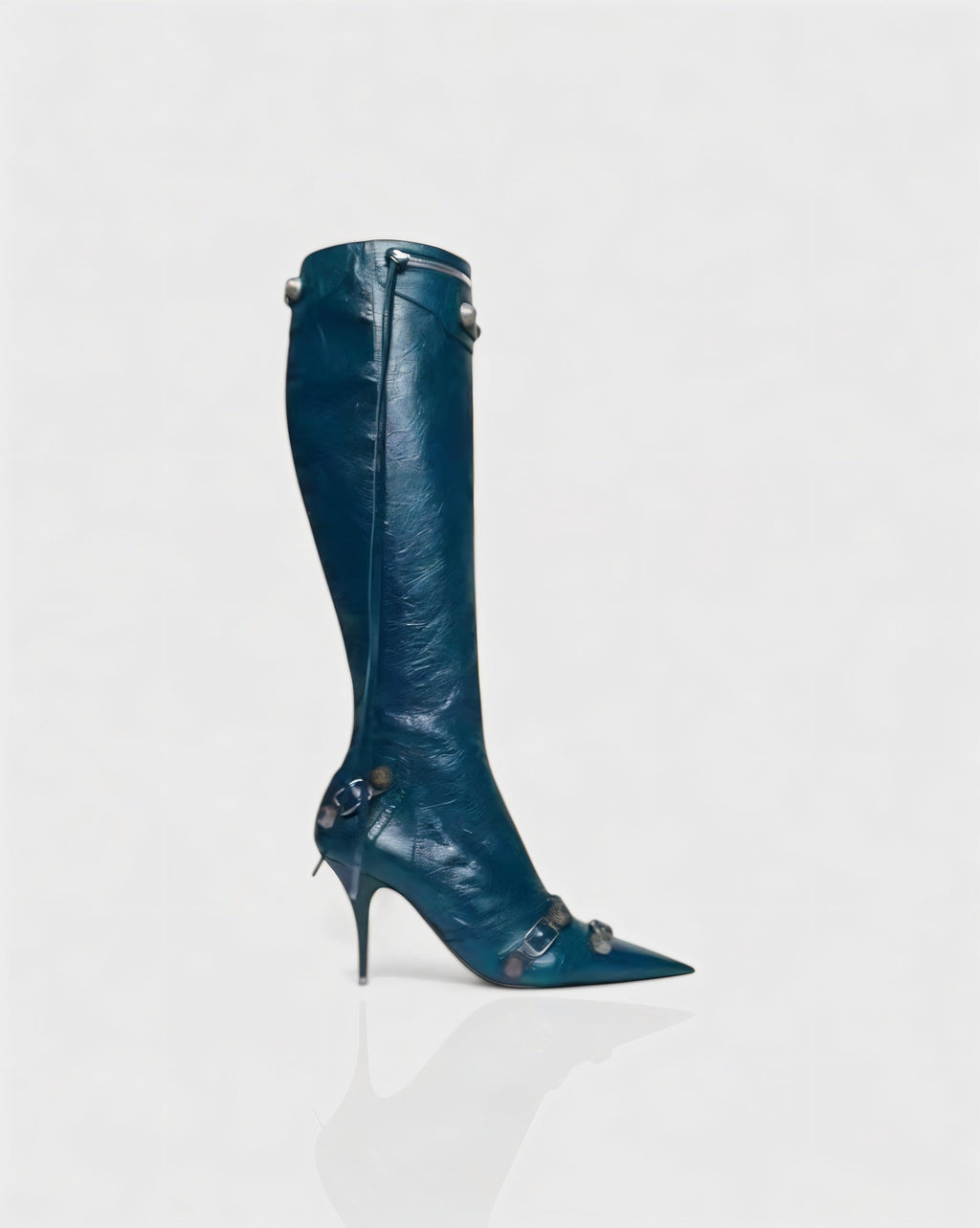 WENA Studded Pointed Toe Knee-High Boots