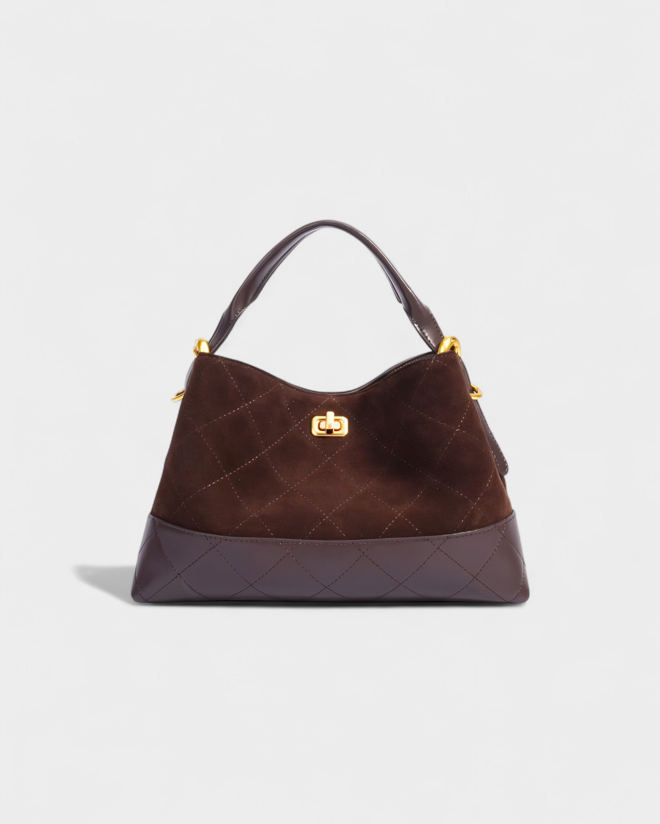 ELVIERA Quilted Faux Suede Handle Bag