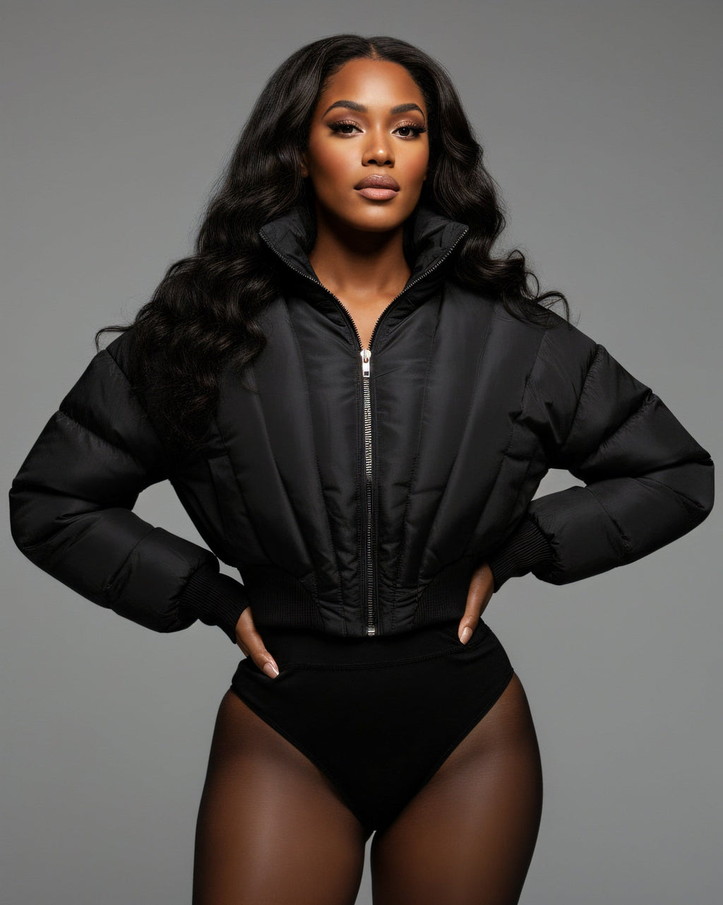 NILIAN Cropped Puffer Jacket