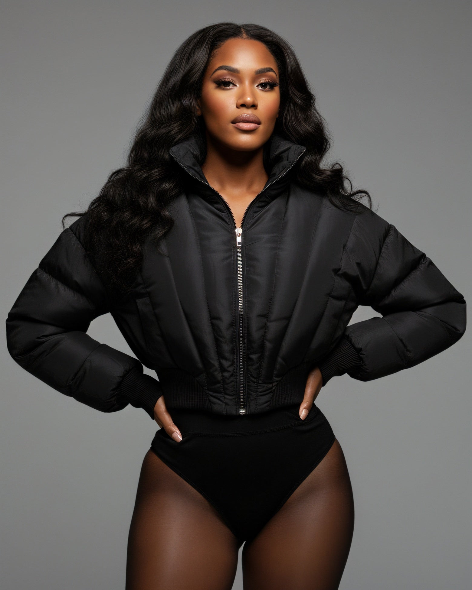 NILIAN Cropped Puffer Jacket