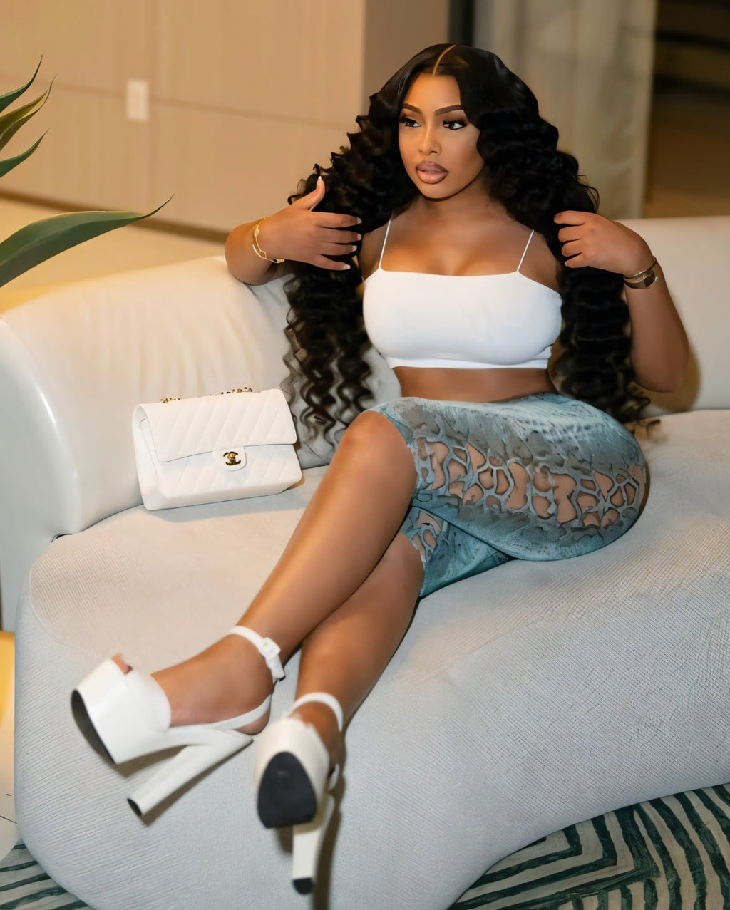 DELLA Snake Print Capri Pants