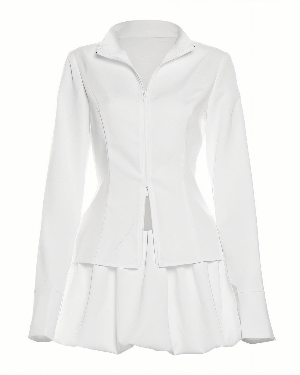 SAM Zip-up Shirt & Bubble Skirt Set