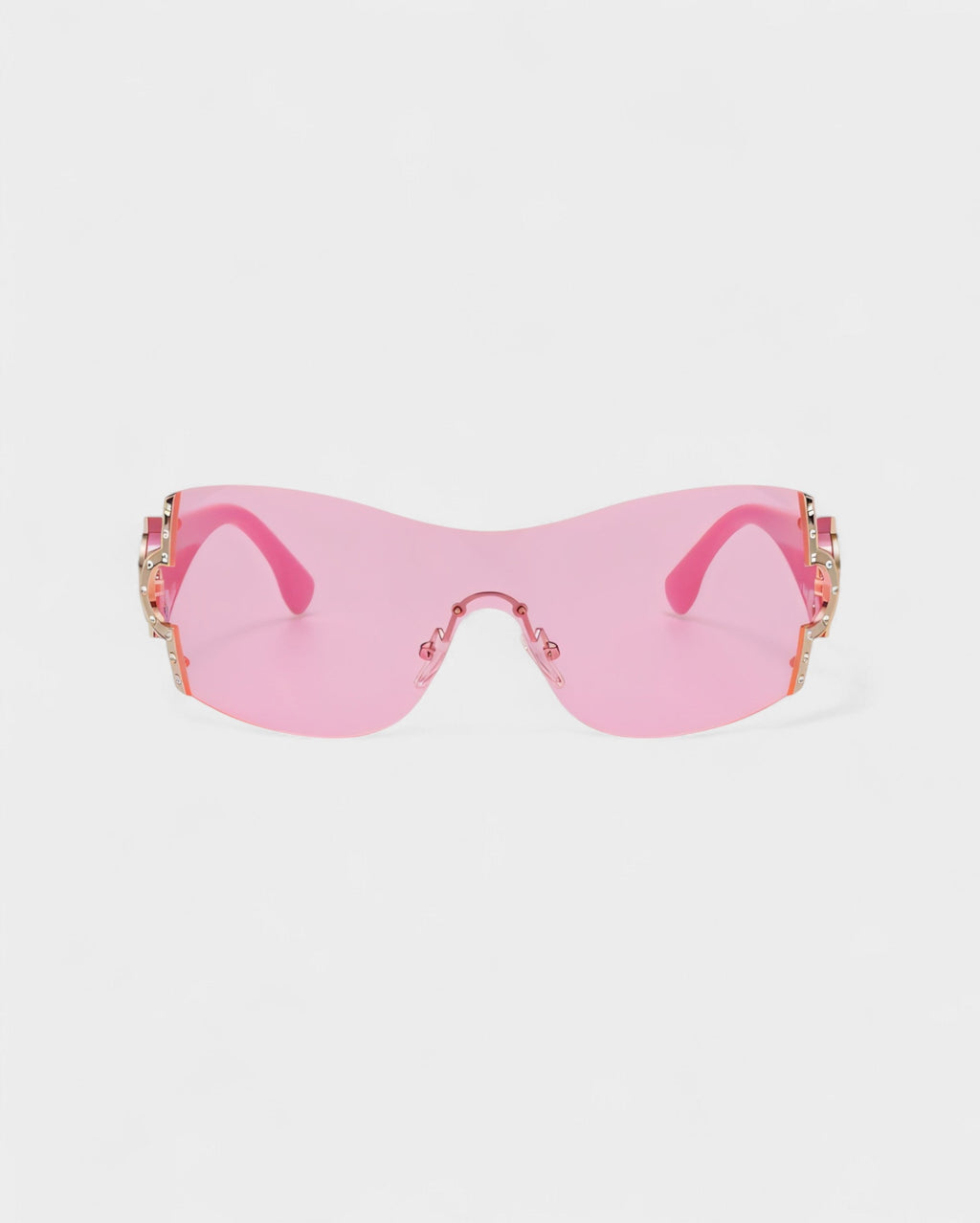YORAYA Shield Rimless Oversized Sunglasses
