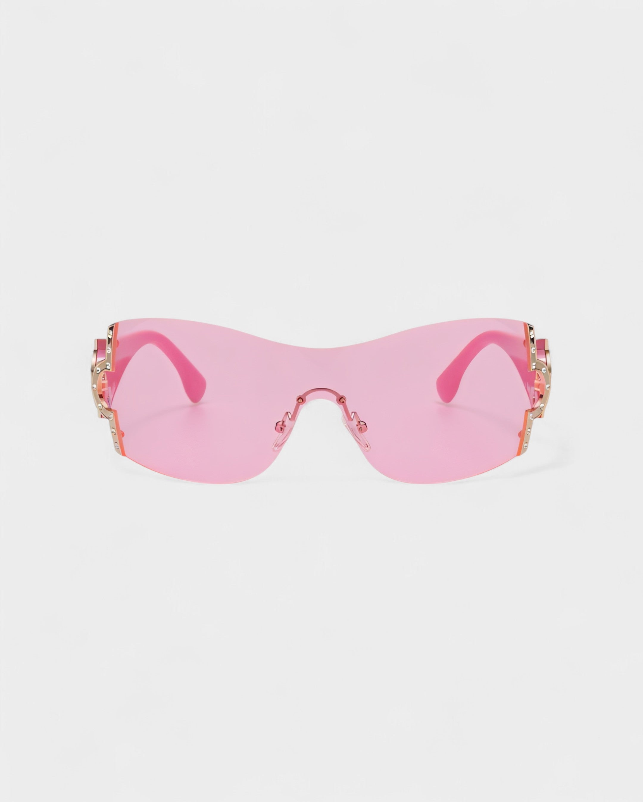 YORAYA Shield Rimless Oversized Sunglasses