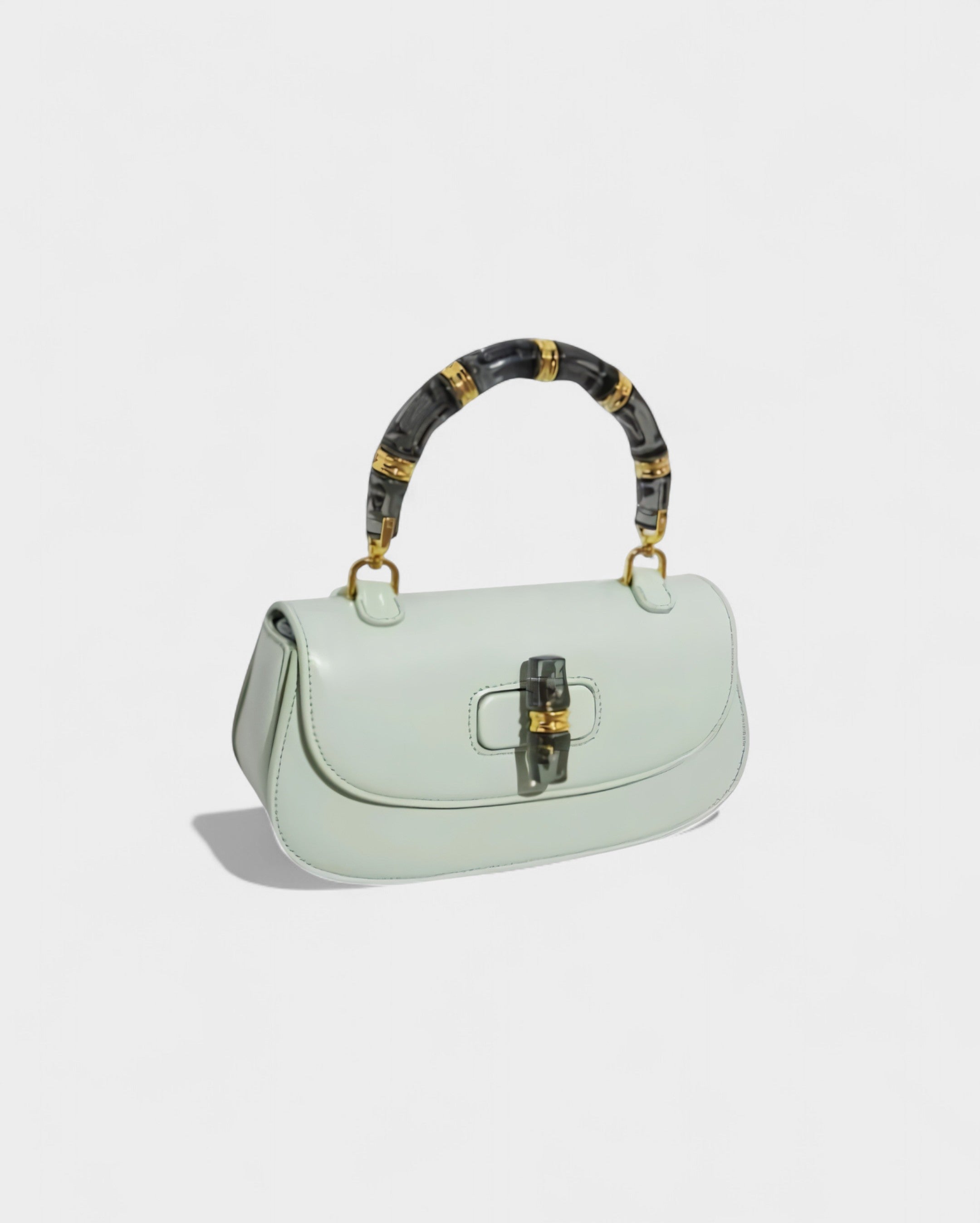 ZARLA Bamboo Handle Faux Leather Bag