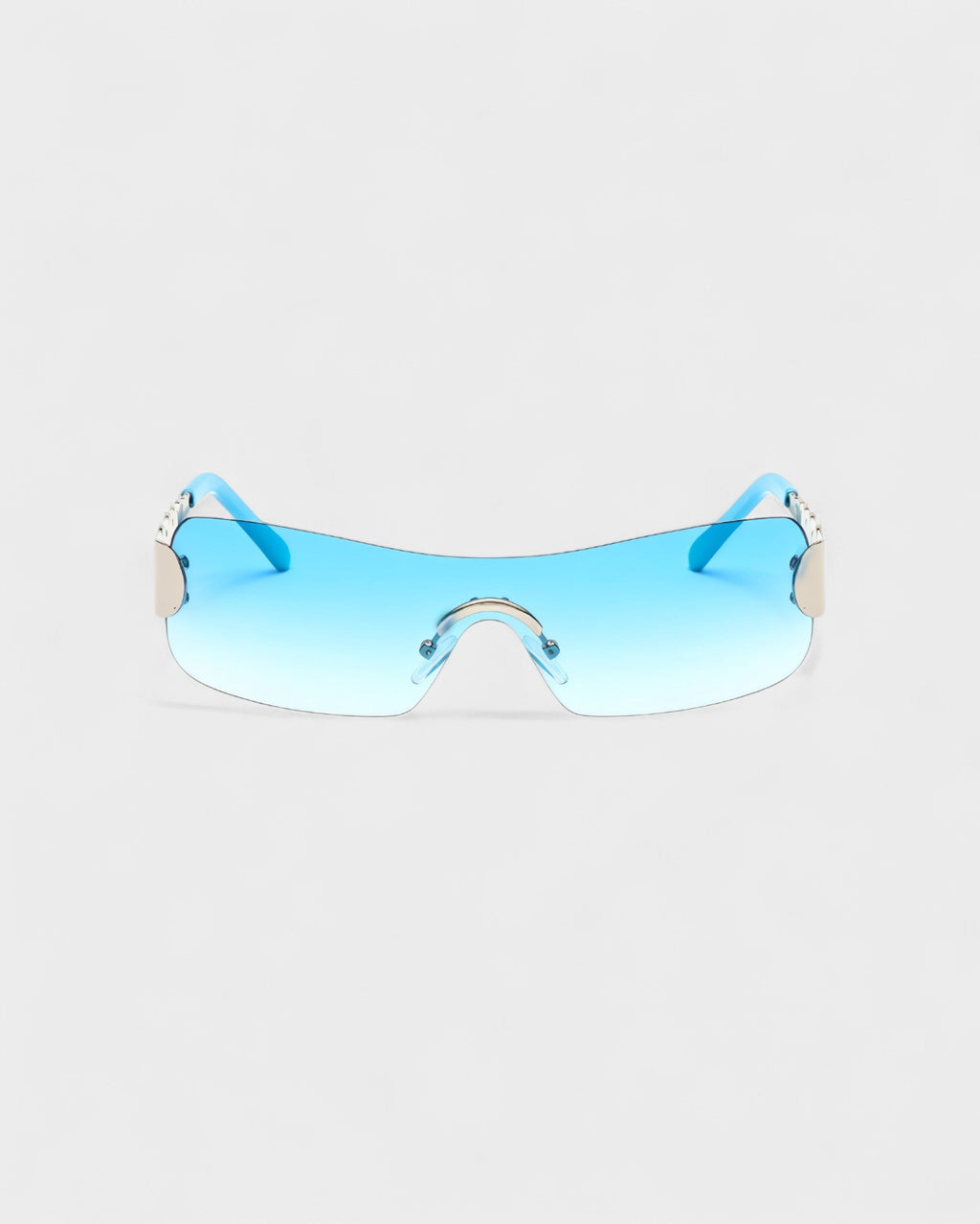 AMORA Circle Embellished Rimless Shield Sunglasses