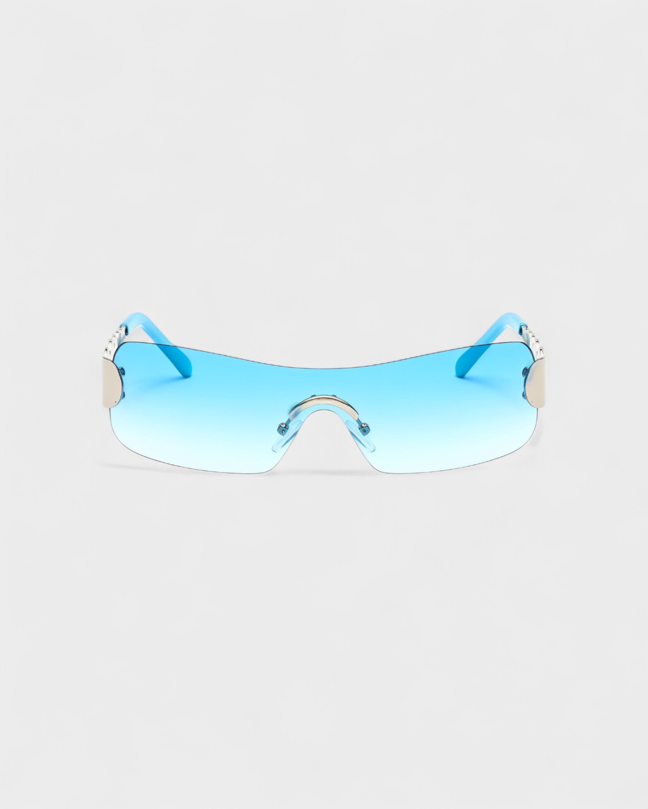 AMORA Circle Embellished Rimless Shield Sunglasses