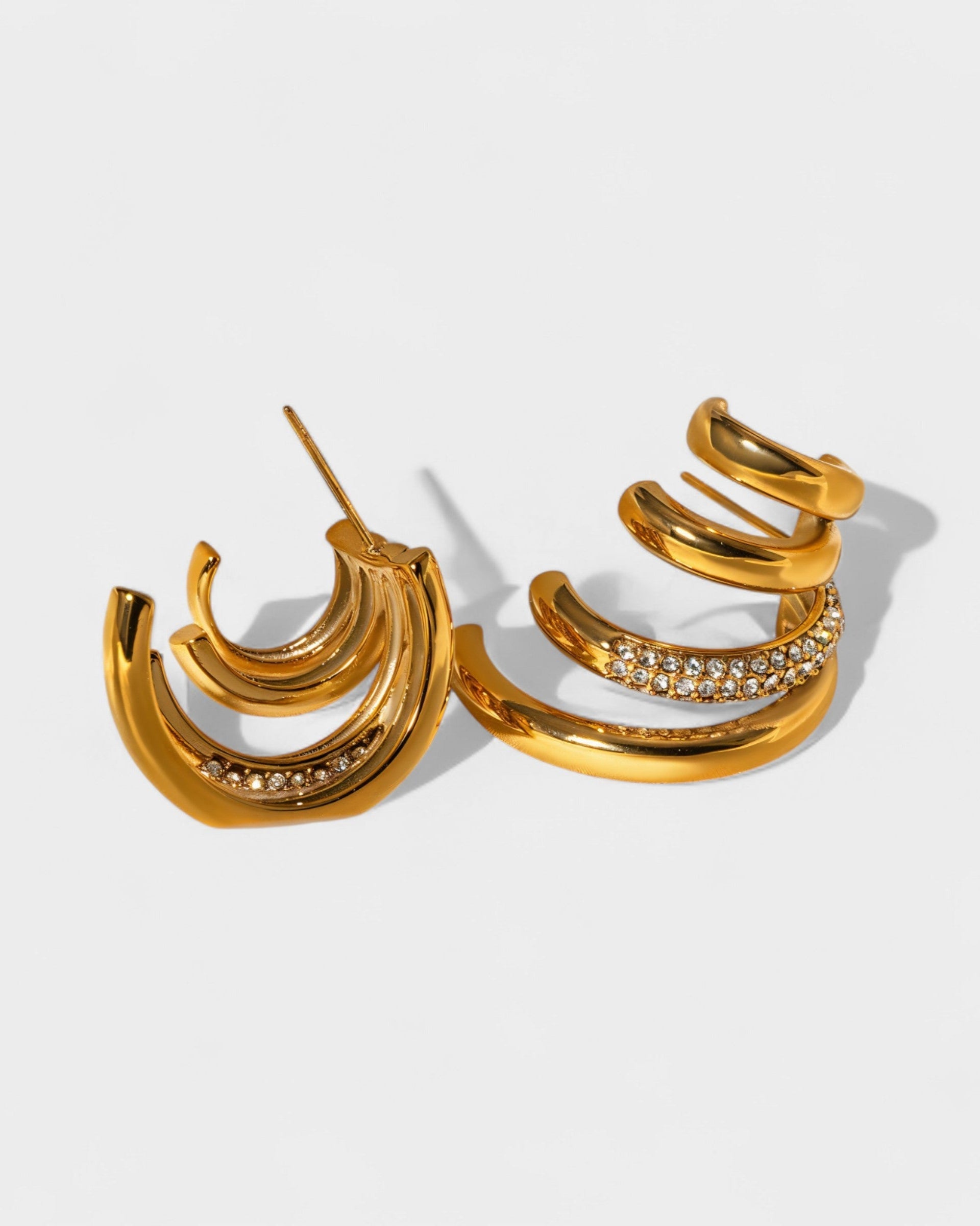 Stud Hoop Crystal Earrings