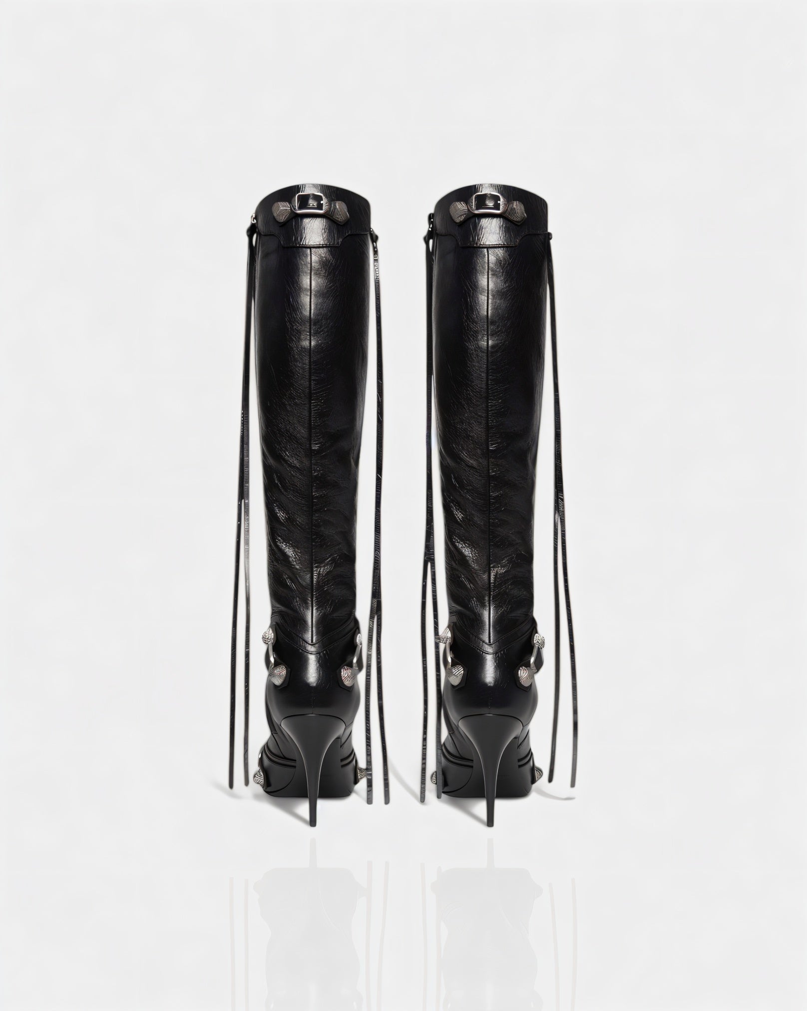 WENA Studded Pointed Toe Knee-High Boots