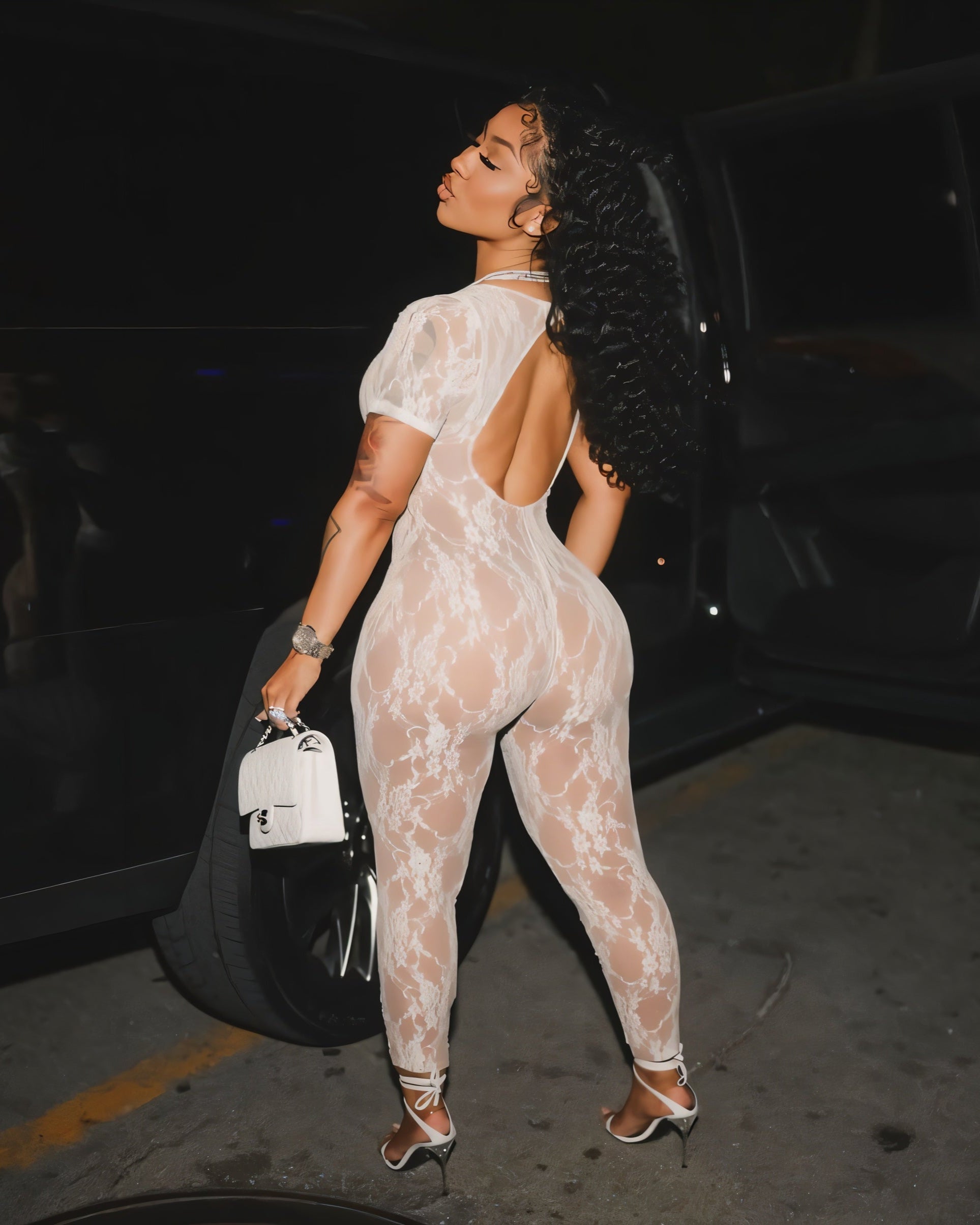 KALINA Open Back Lace Jumpsuit