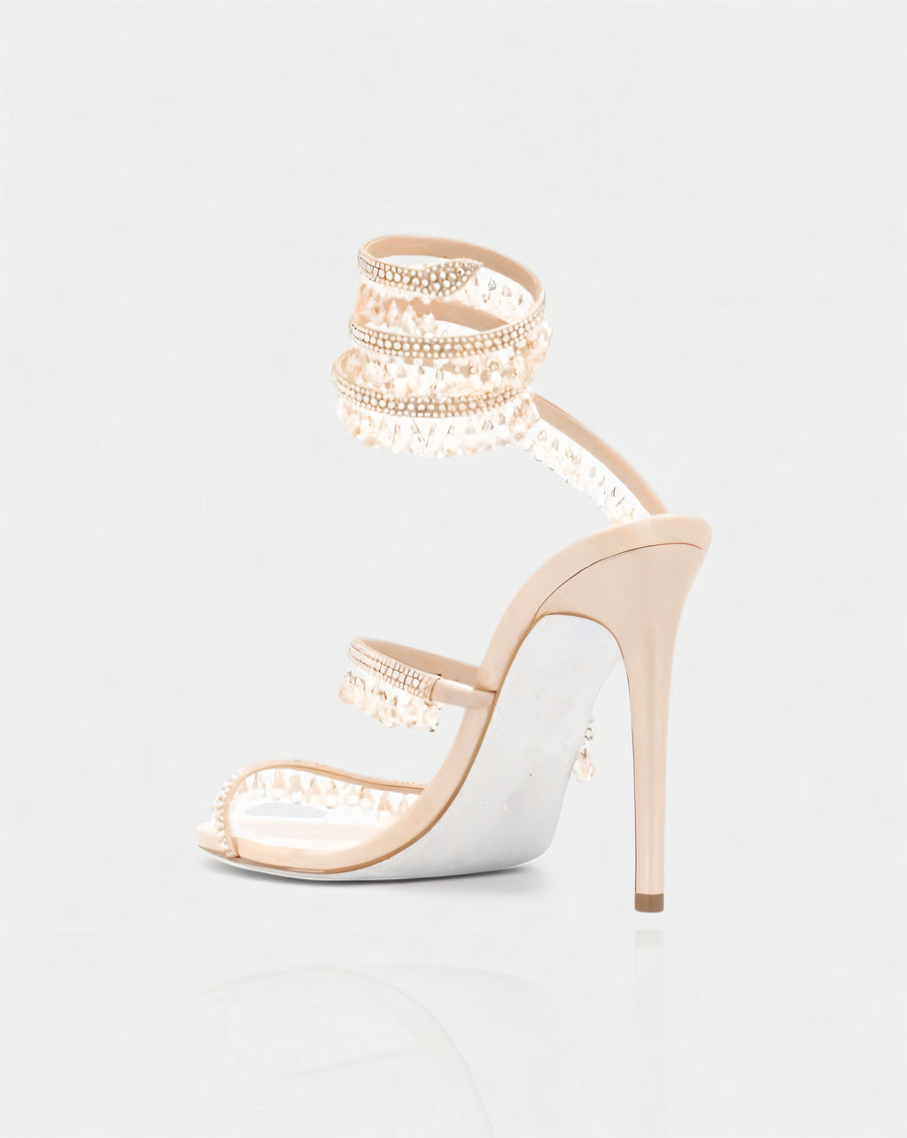 ALYRA Rhinestone Tassel Ankle-Wrap High Heels