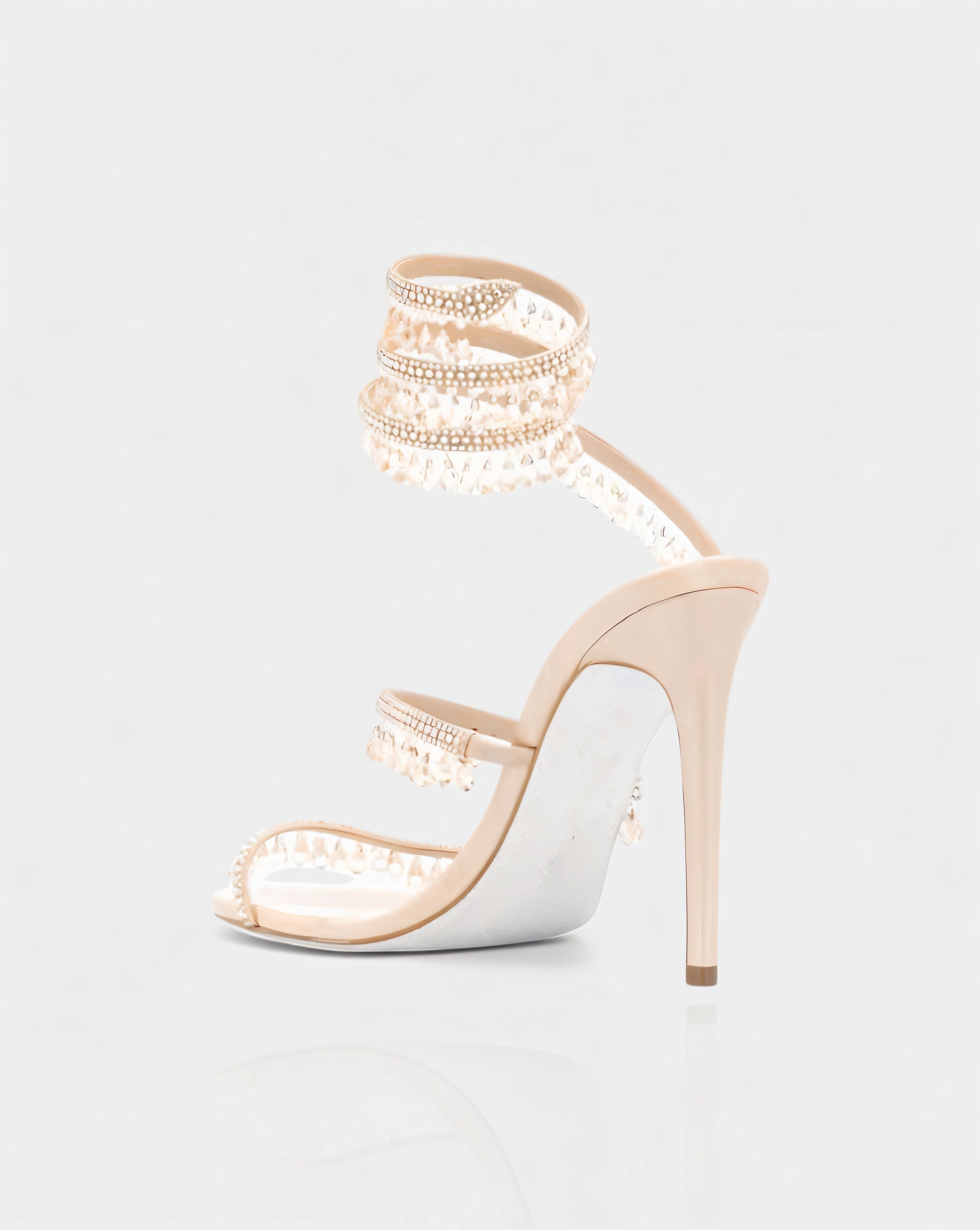ALYRA Rhinestone Tassel Ankle-Wrap High Heels