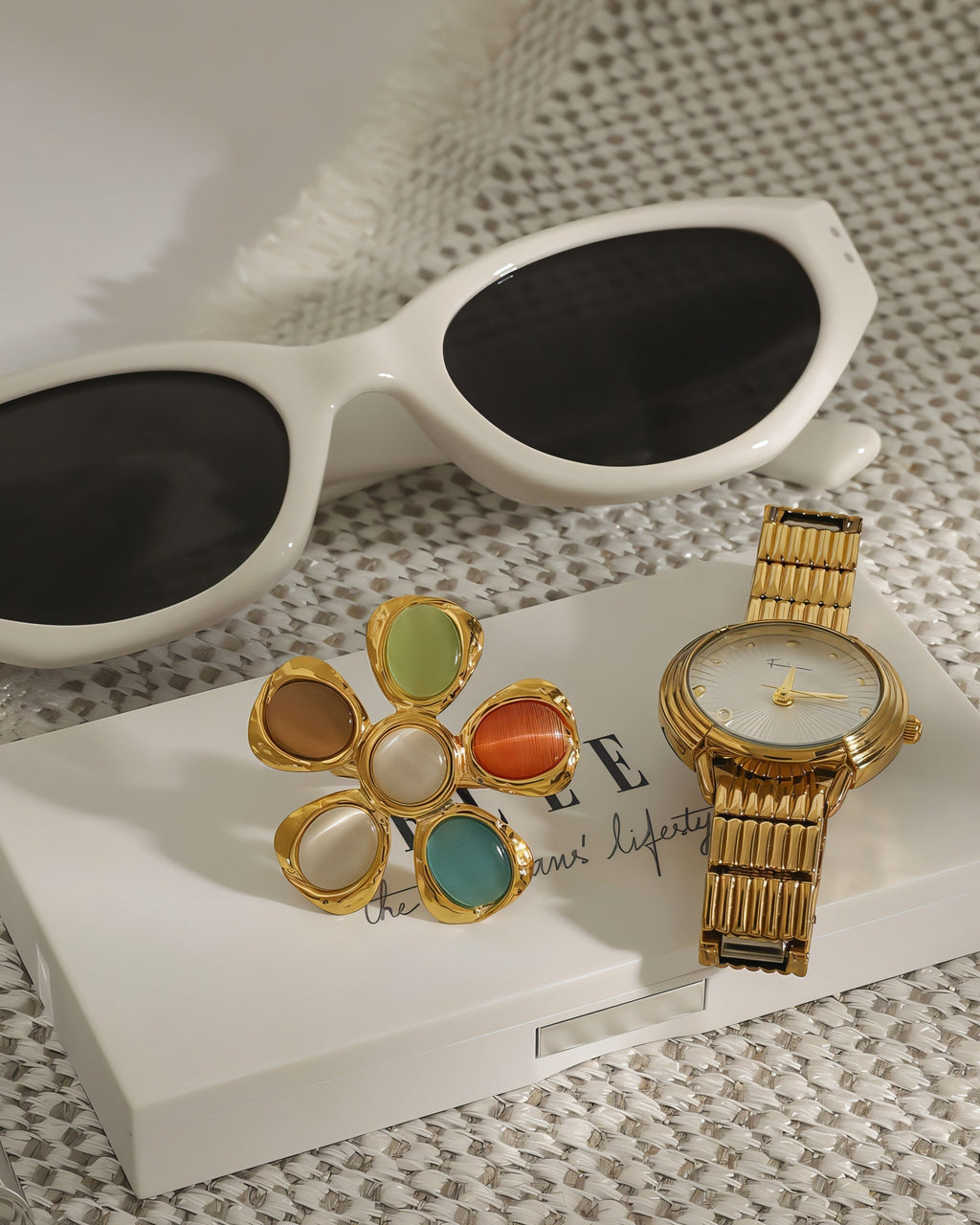 Multicolor Gemstone Floral Ring