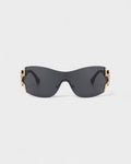 YORAYA Shield Rimless Oversized Sunglasses