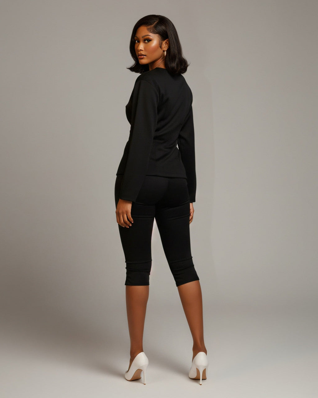 ZORA Button-Front Top & Capri Pants Set