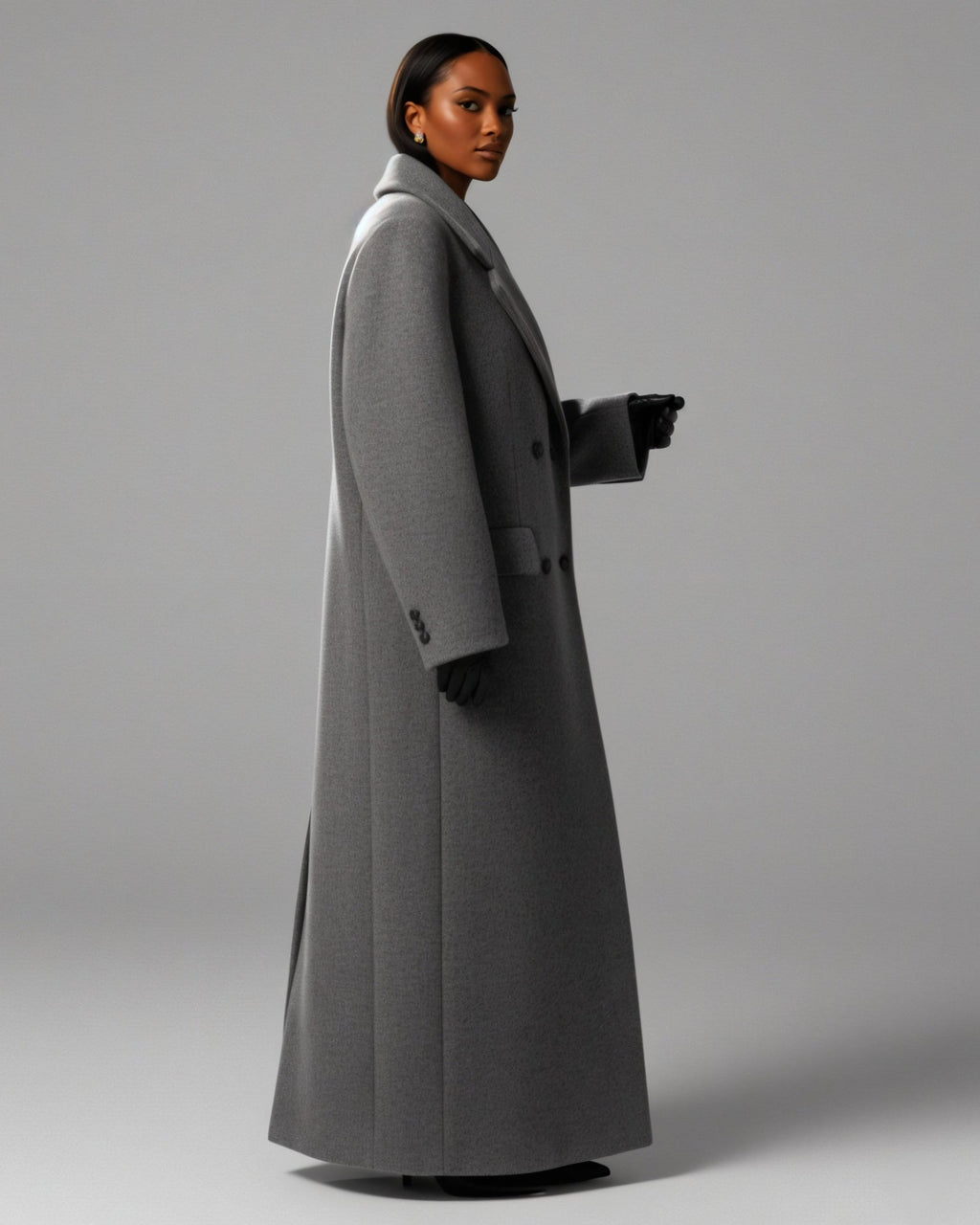AMARY Oversized Longline Wool Coat