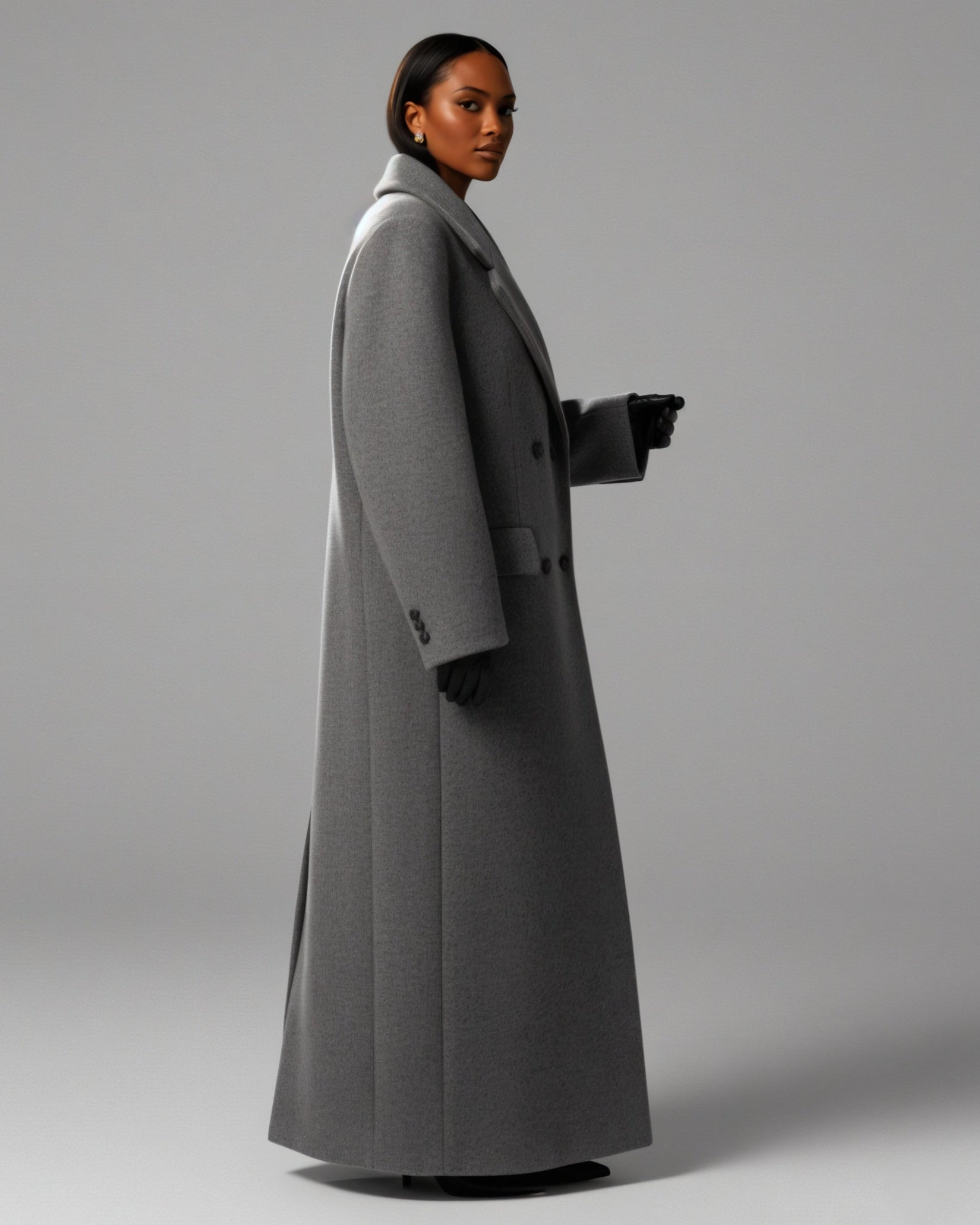 AMARY Oversized Longline Wool Coat
