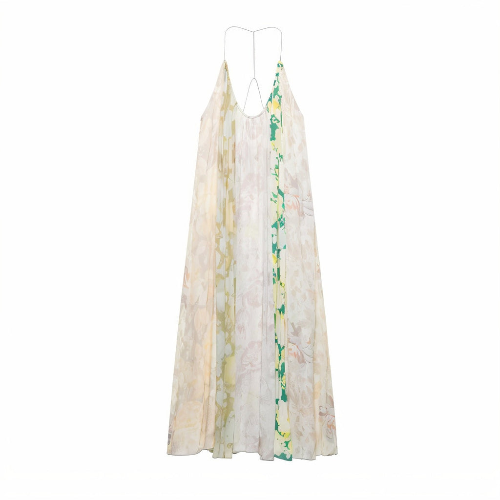 CONNIE Floral Print Halter Maxi Dress