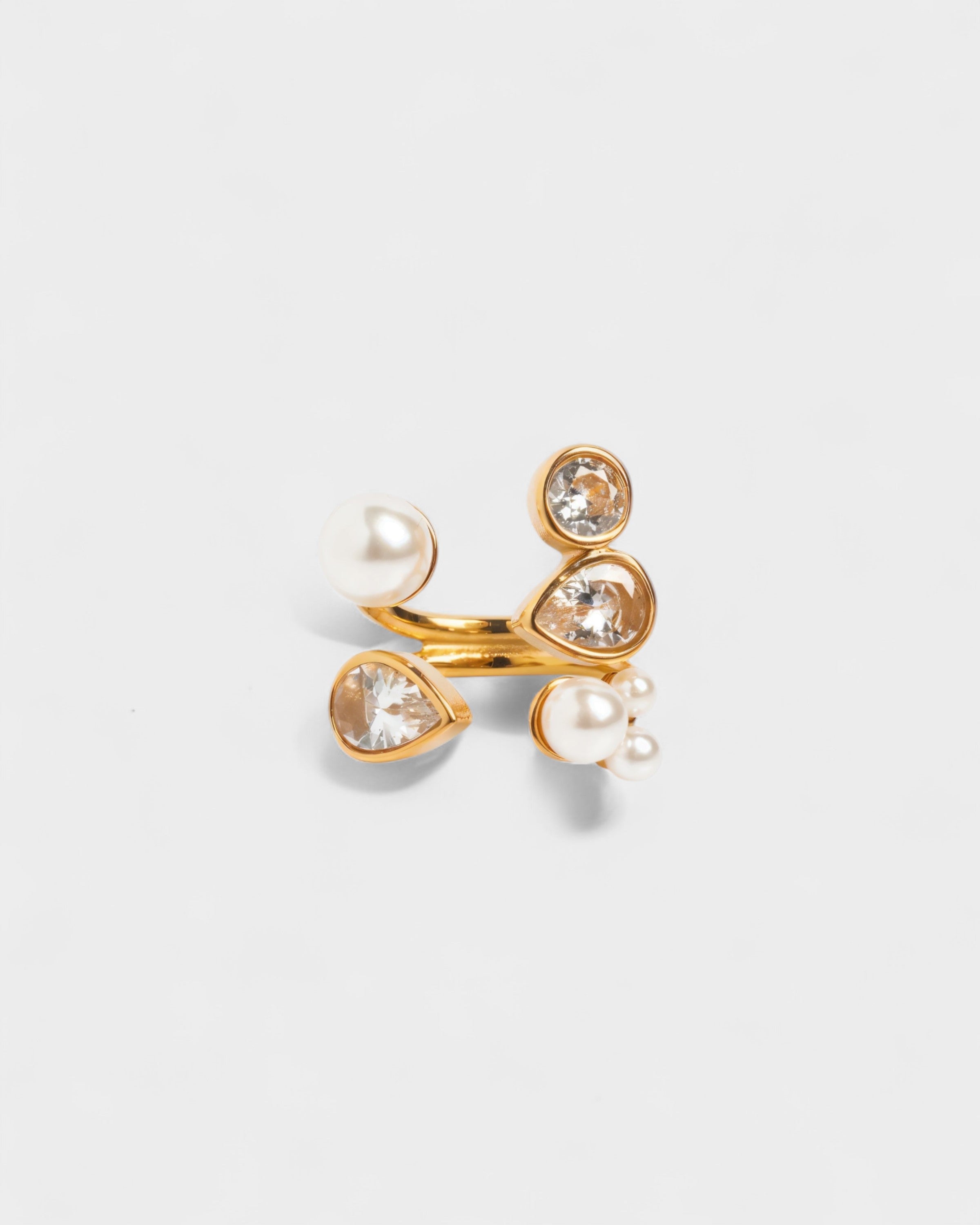 Clustered Pearl & Gemstone Ring