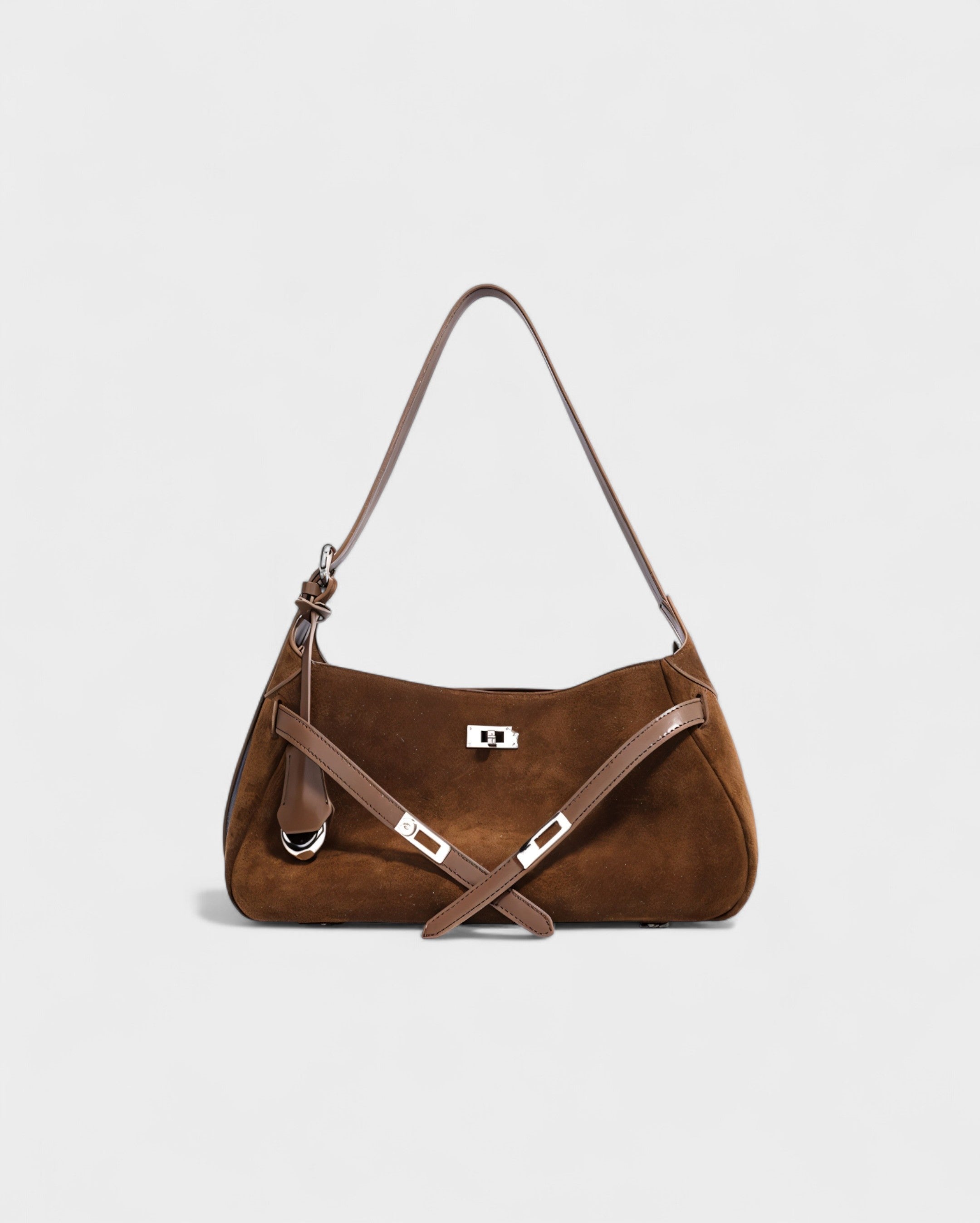 ELENA Turn-Lock Faux Suede Mini Bag