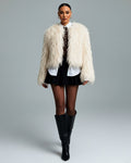 LONA Cropped Faux fur Jacket