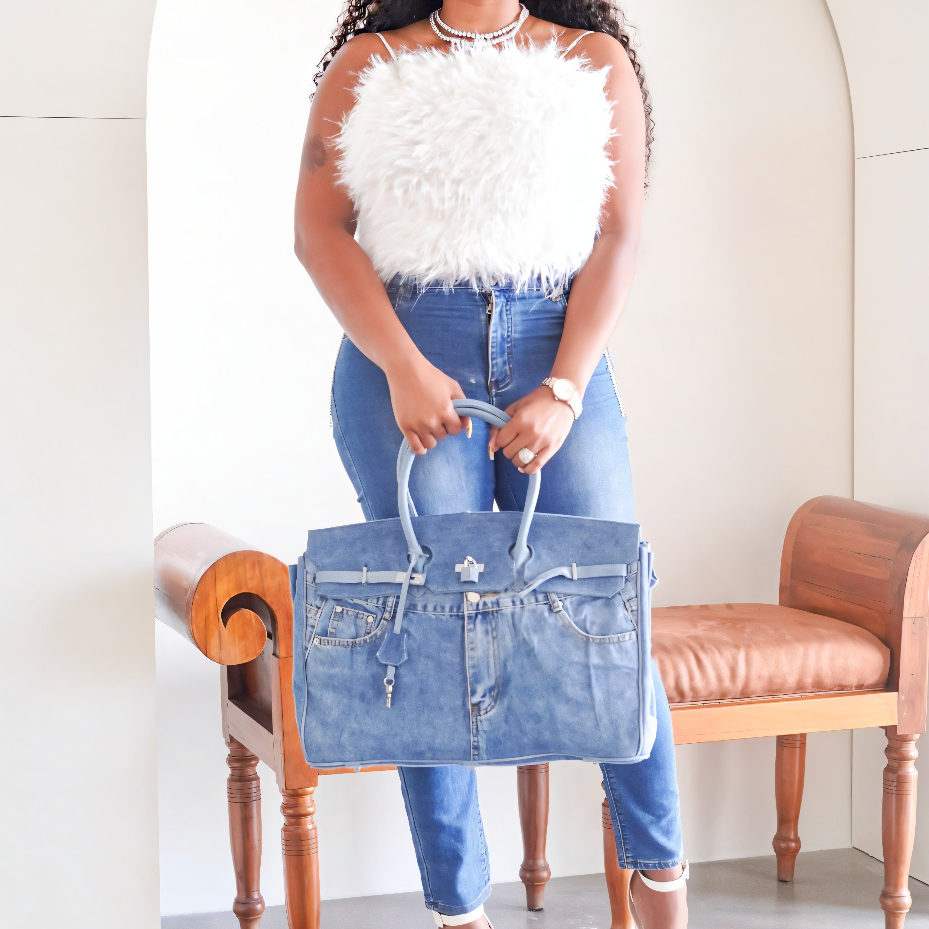 BIRKE Denim Style Hand Bag