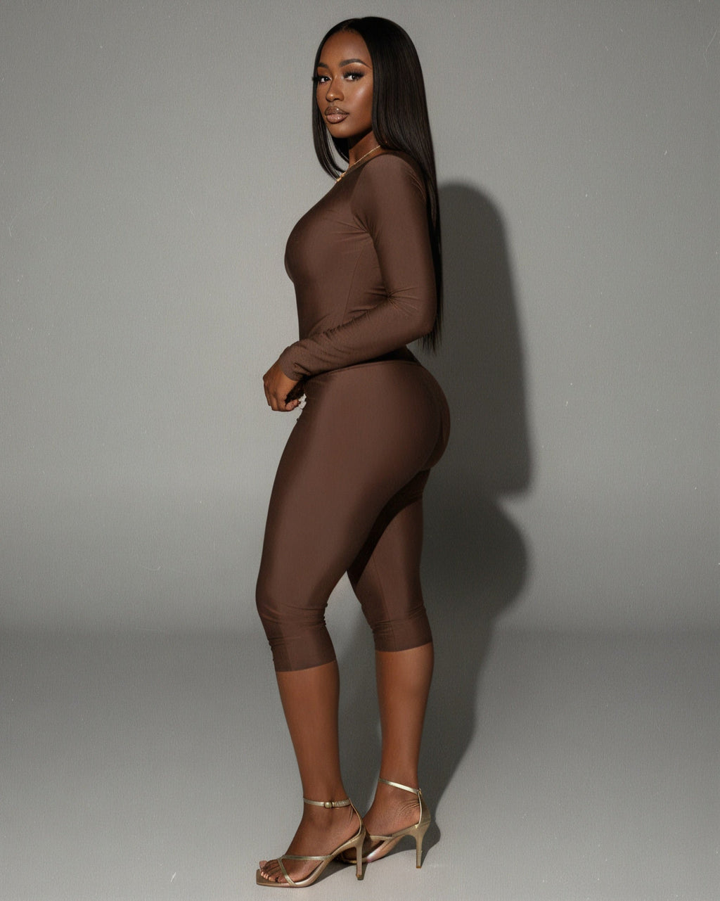 ASANA Asymmetrical Long Sleeve Top & Capri Pants Set