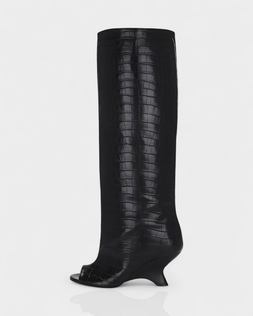 HELIRA Peep Toe Wedge Knee High Boots