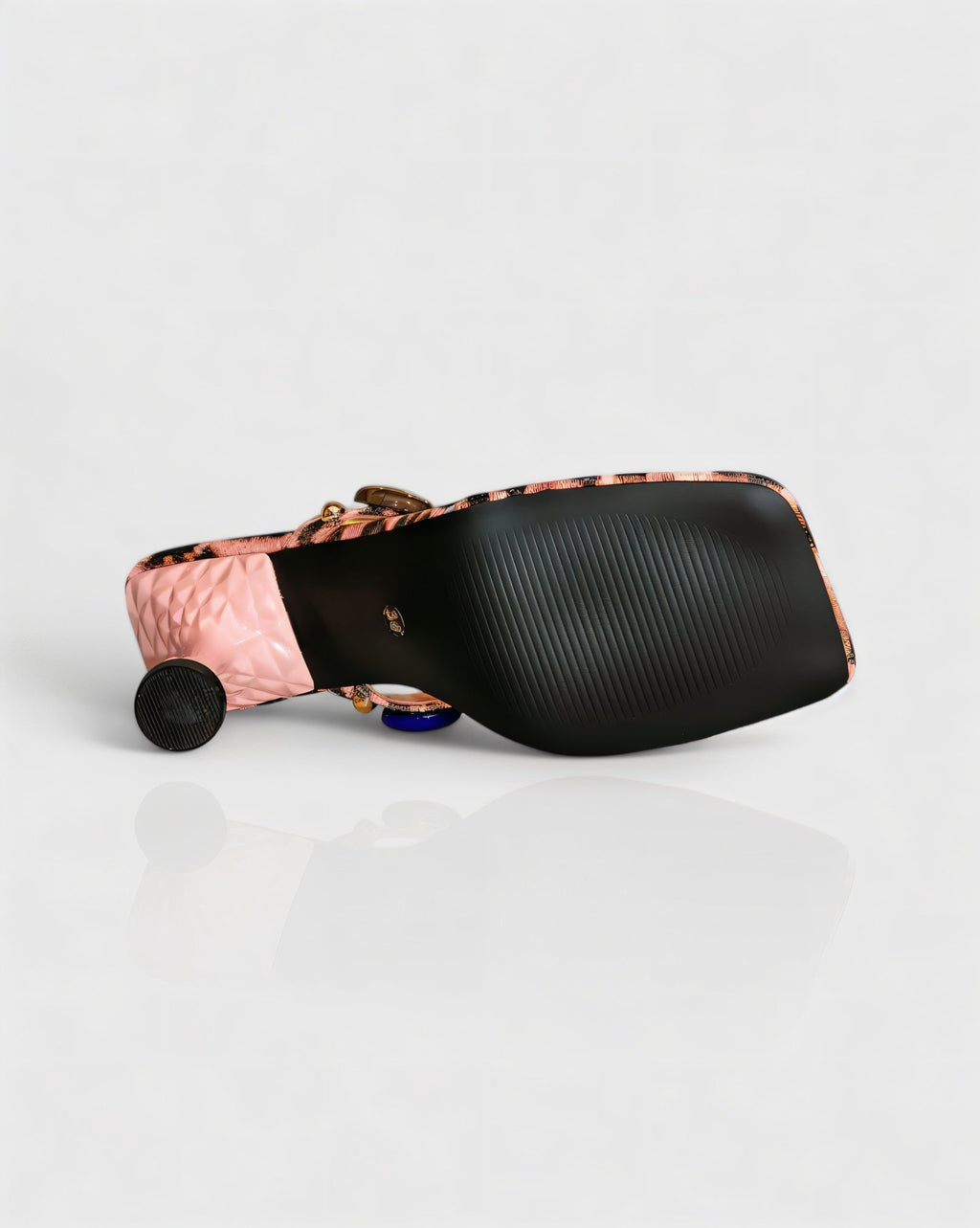 CIYANA Gemstone Embellished Heel Sandals