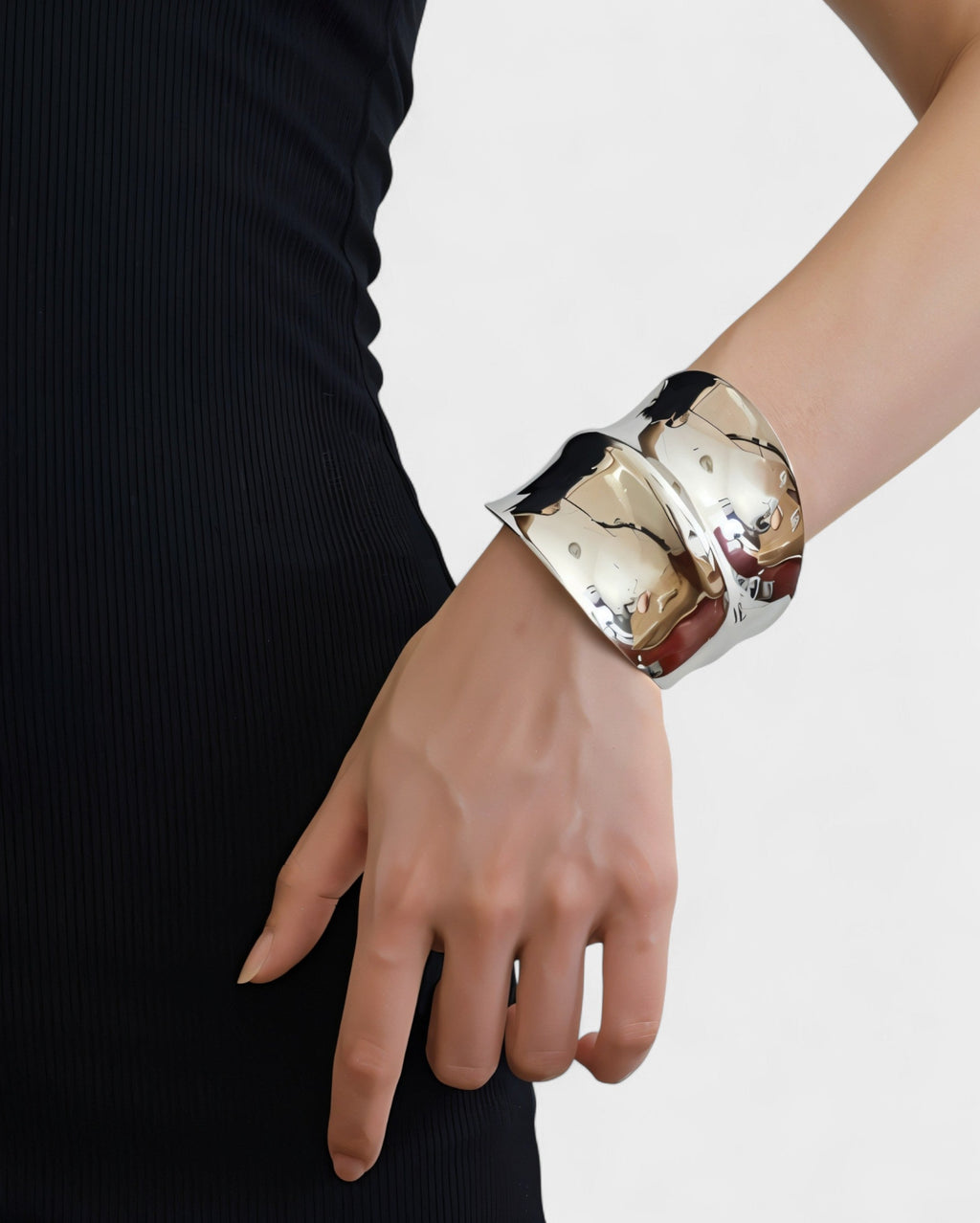 Wavy Wide Cuff Bracelet