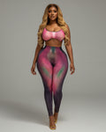 ELAINE Abstract Striped Crop Top & Leggings Set