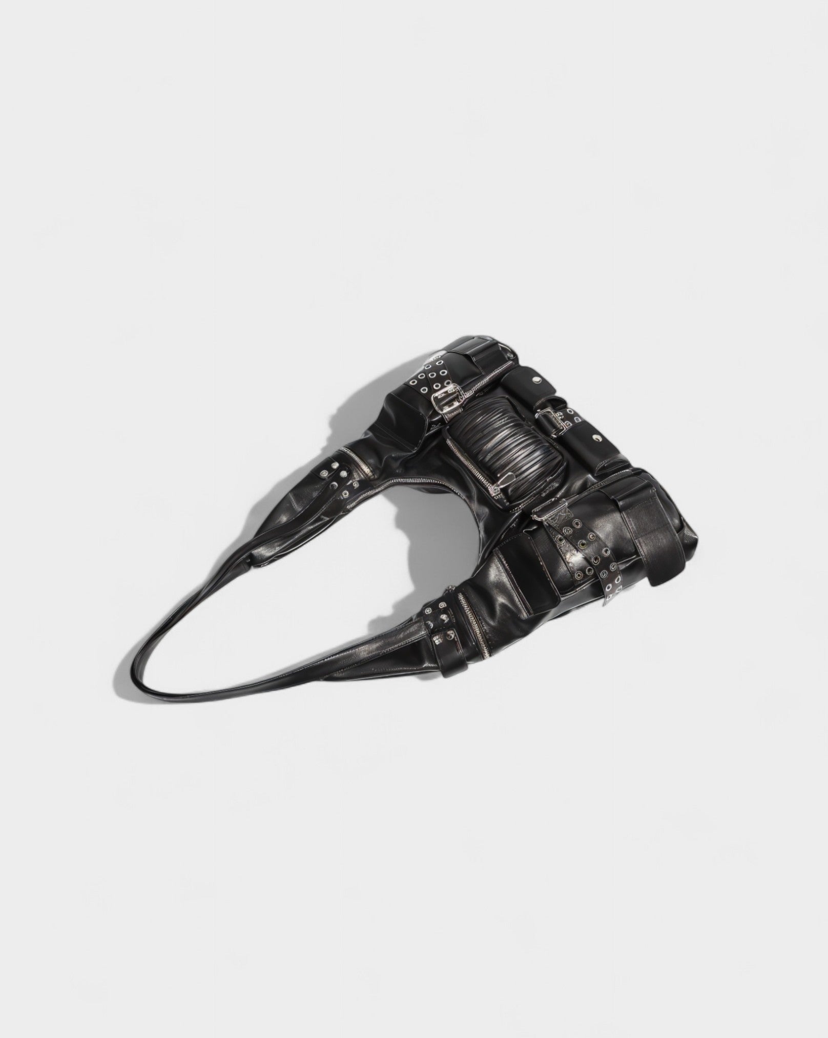 BRINA Multi-Pocket Buckle Shoulder Bag