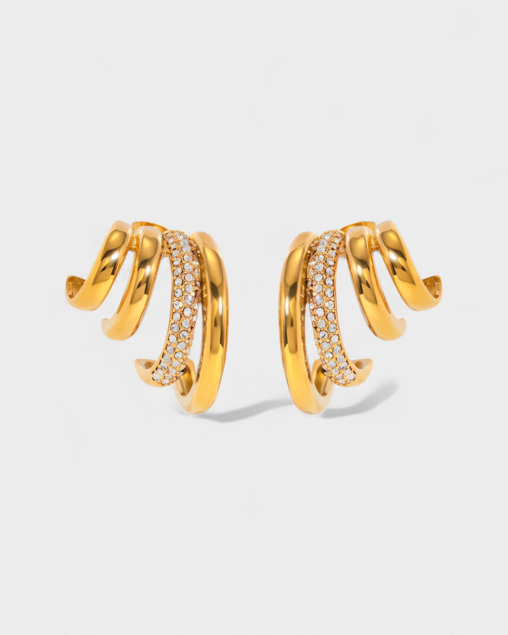 Stud Hoop Crystal Earrings