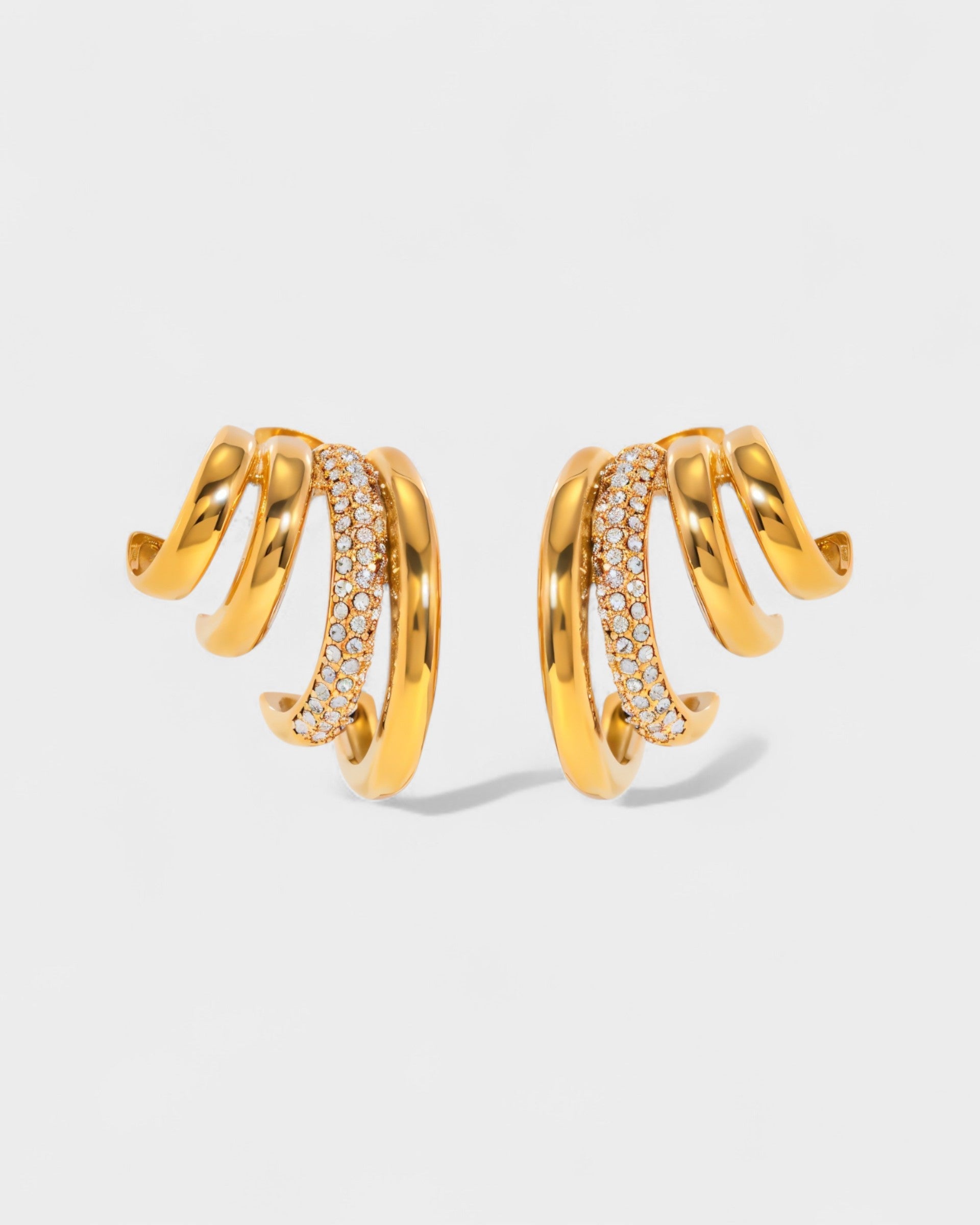 Stud Hoop Crystal Earrings