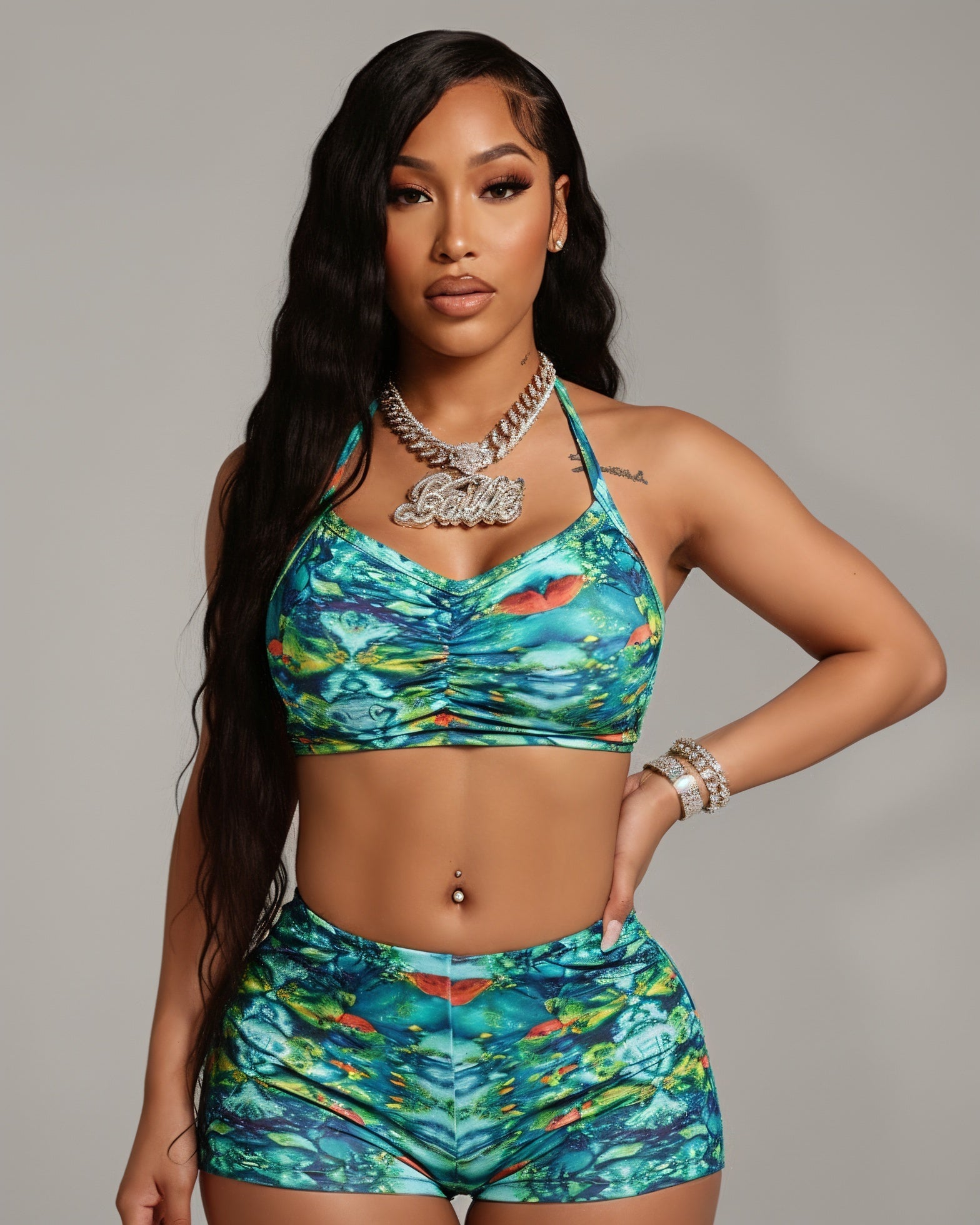 TRACY Halter Top & Shorts Set