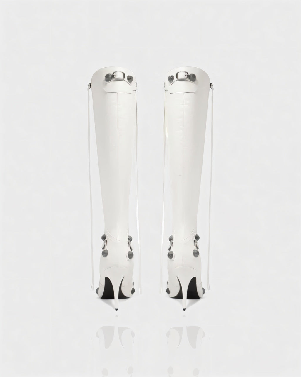 WENA Studded Pointed Toe Knee-High Boots