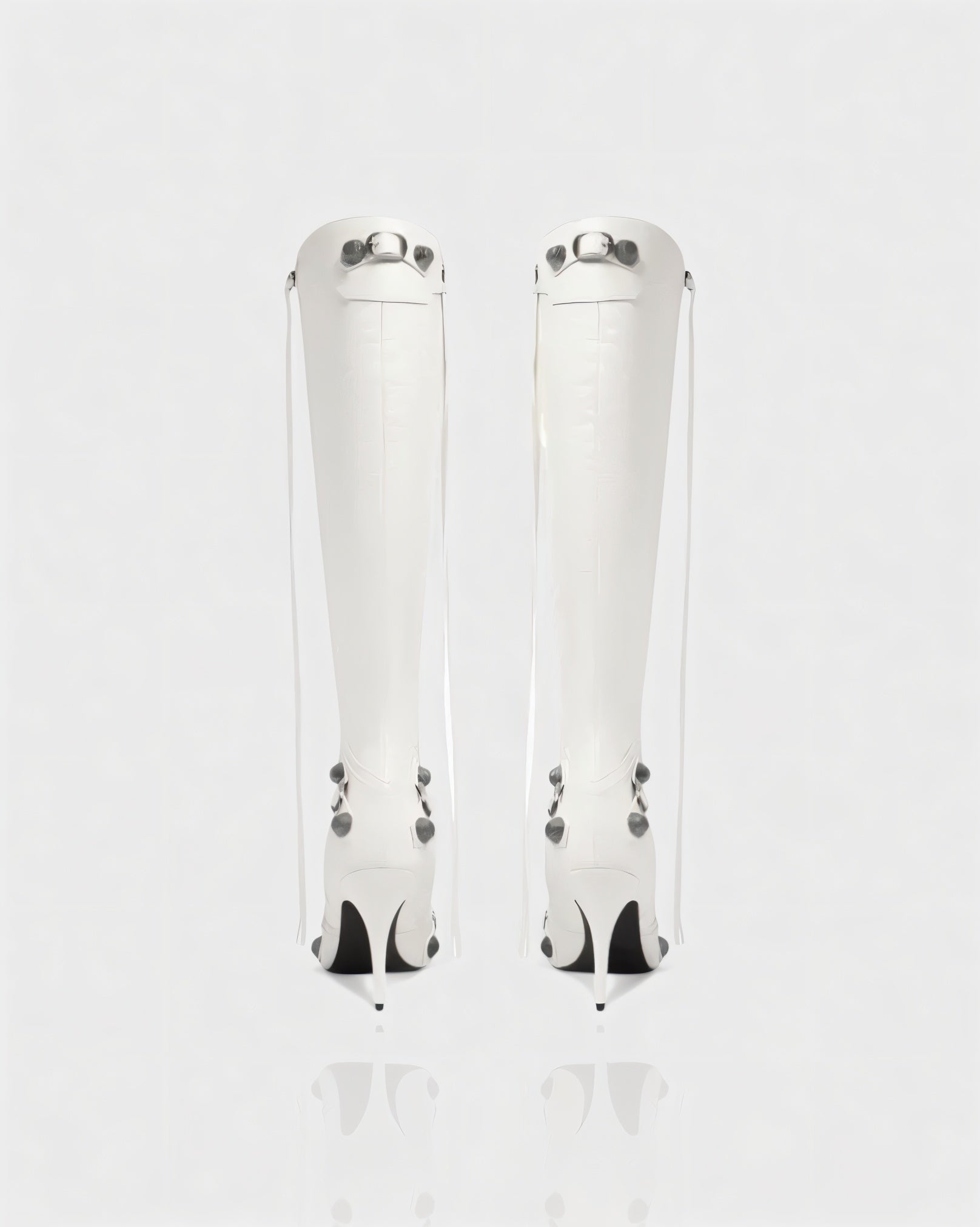 WENA Studded Pointed Toe Knee-High Boots