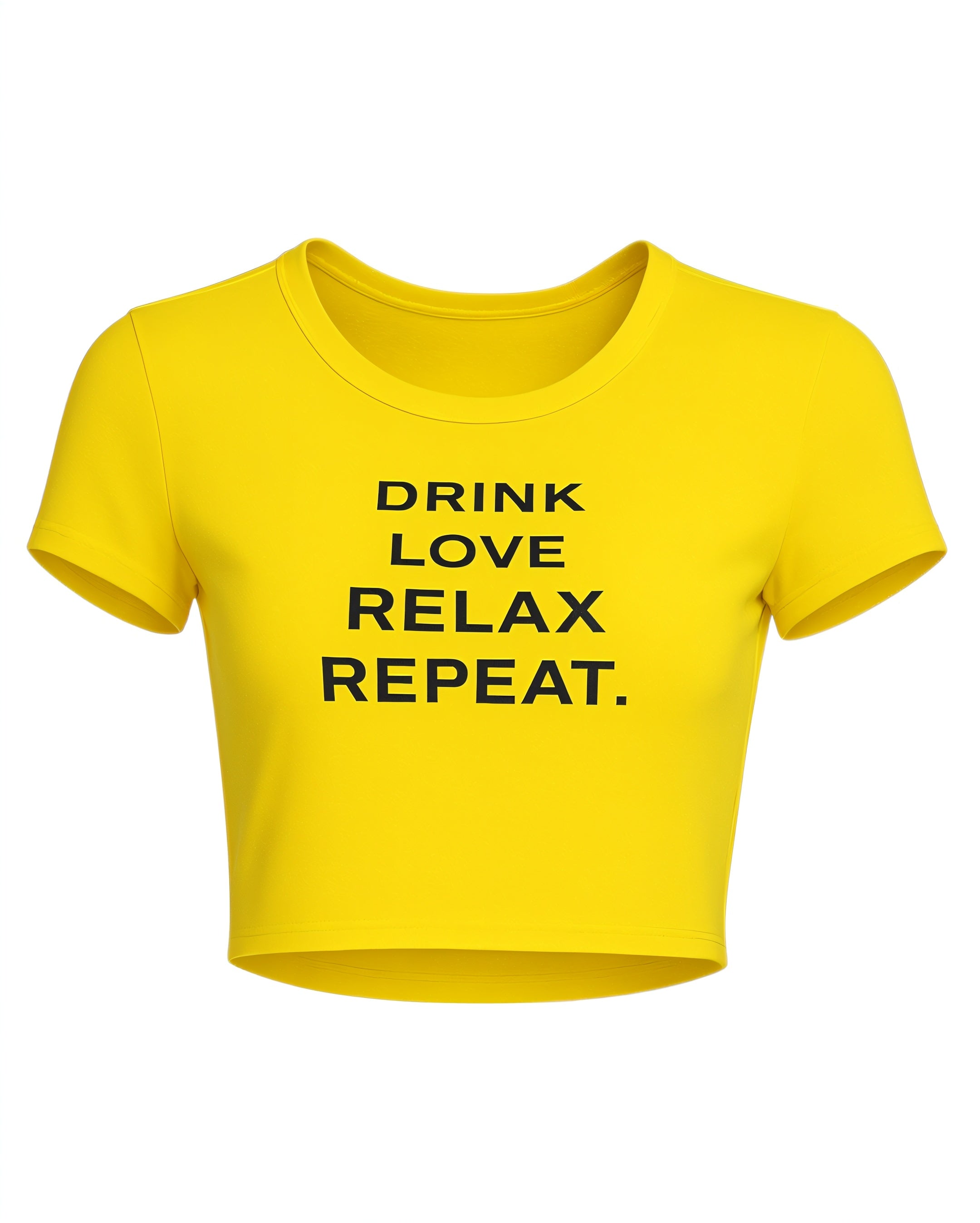 VERONICA Graphic Slogan Crop Top