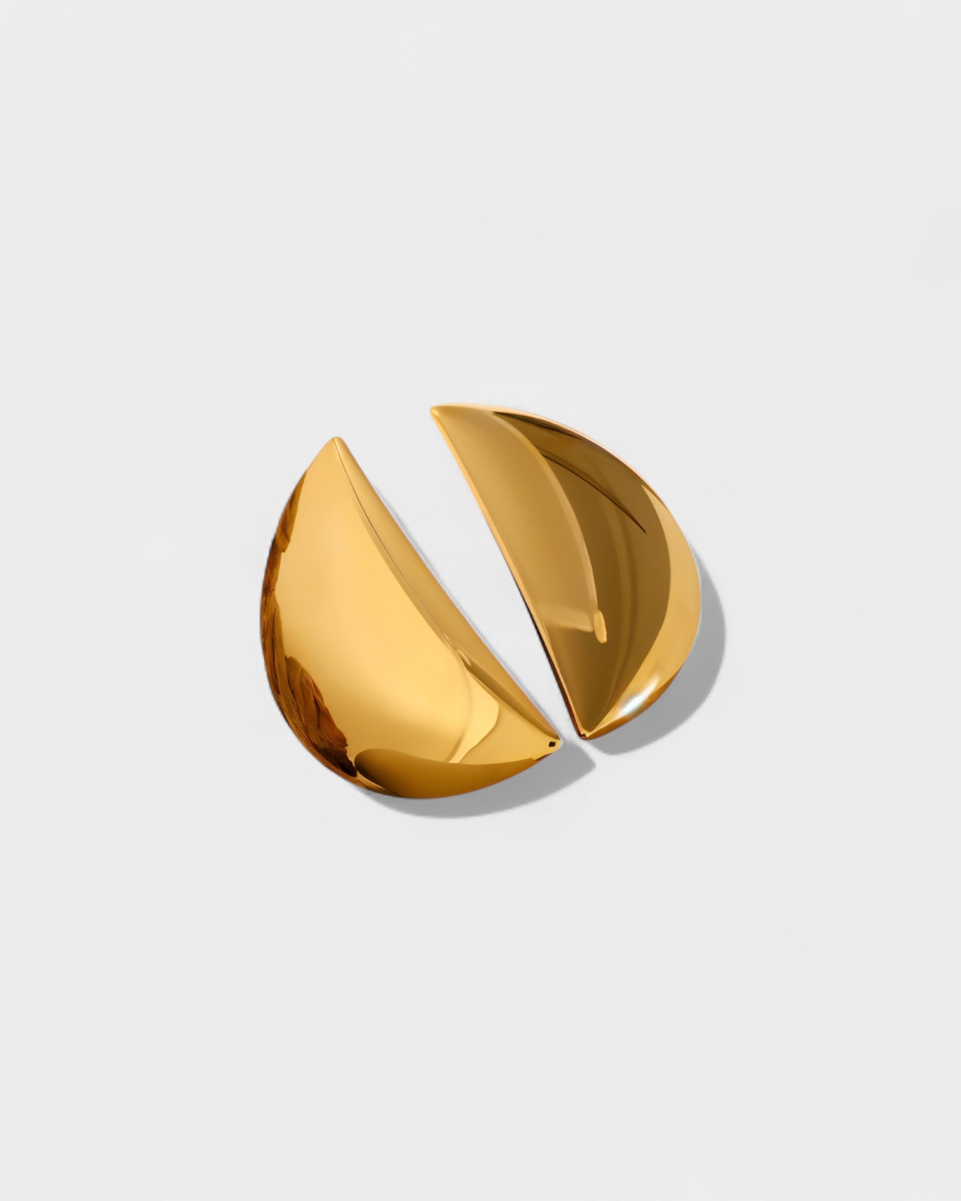 Crescent Gold Stud Earrings